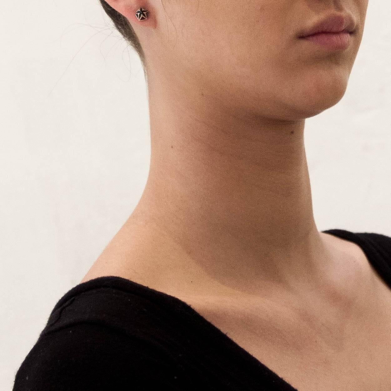 black sapphire stud earrings