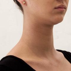 Pyramid Diamond Gold Stud Earrings