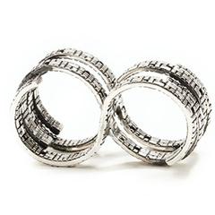Detailed Fabri Double-Loop Sterling Silver Infinity Ring