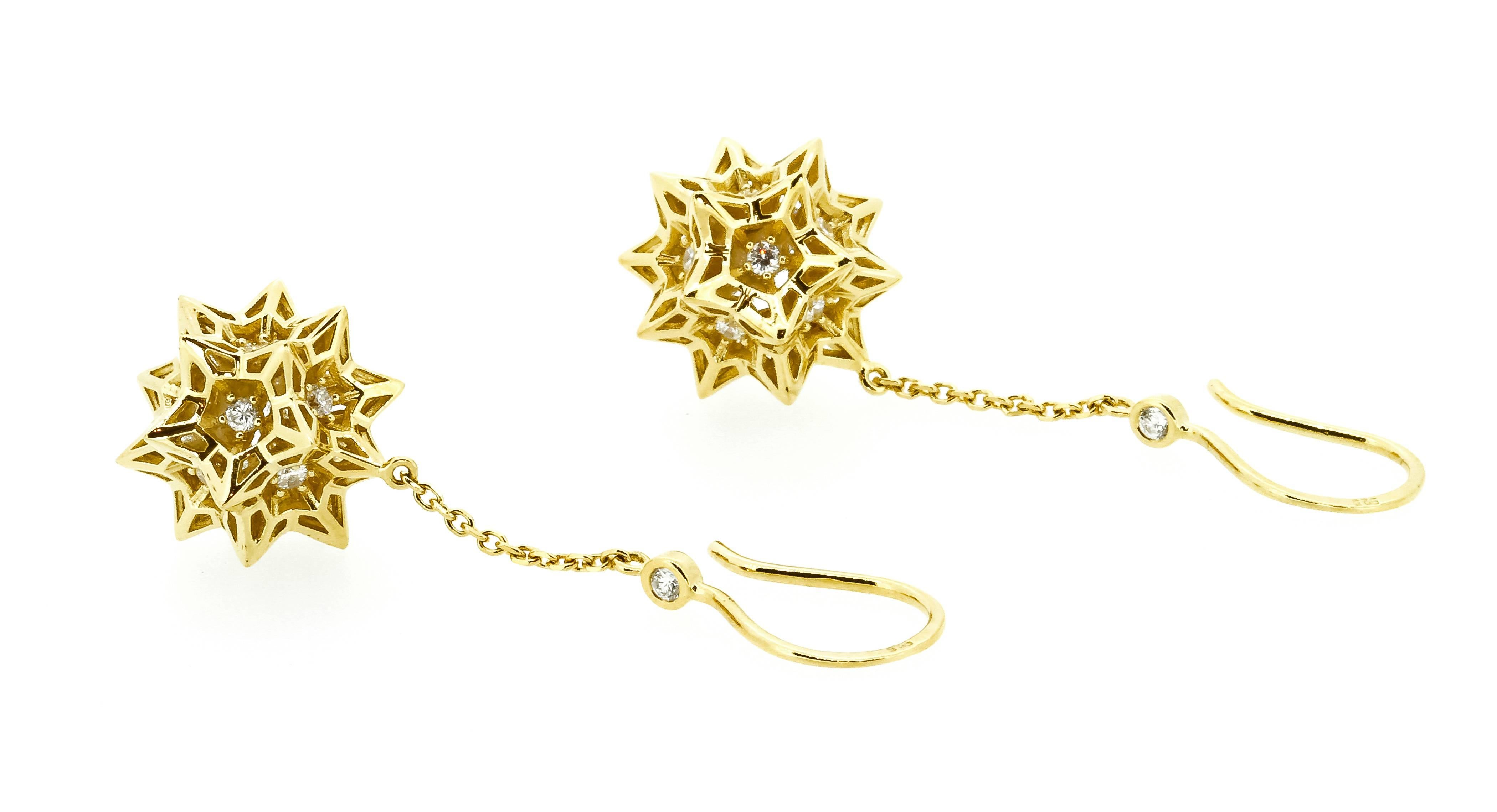 Helix Frame Diamant-Ohrringe aus 18 Karat Gold für Damen oder Herren im Angebot