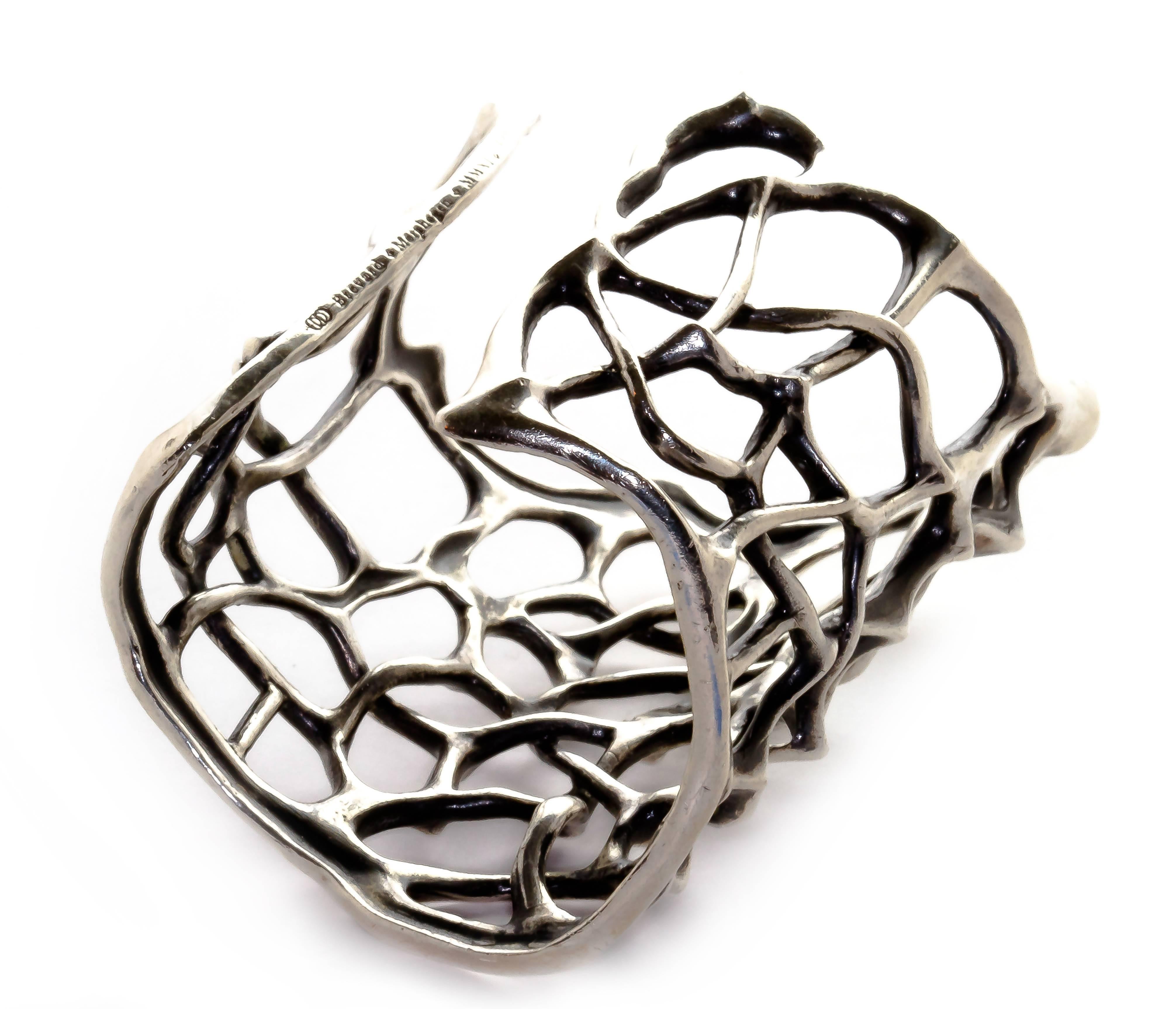 Modern Sterling Silver Thorn Cuff by John Brevard