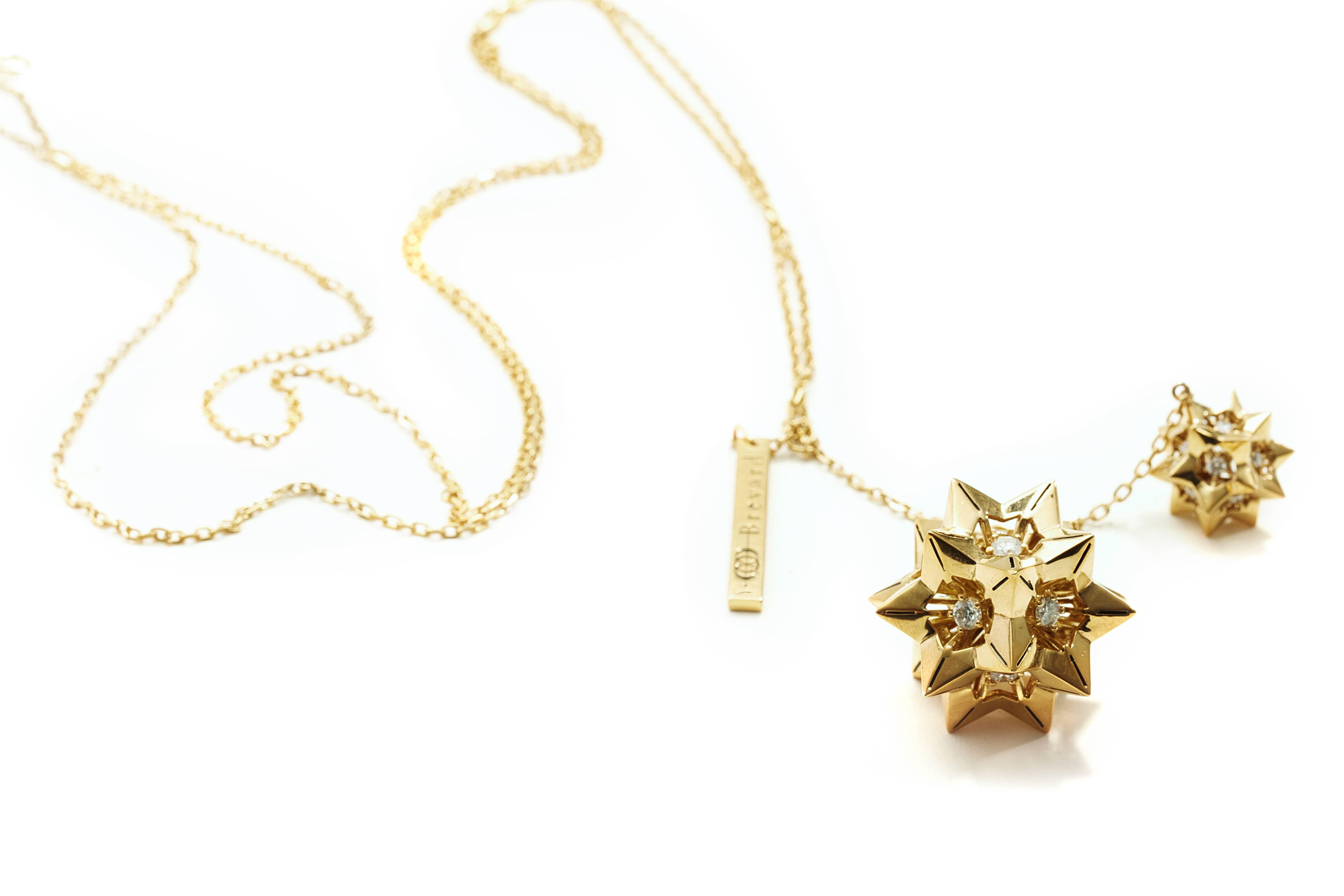 Women's Helix Diamond Gold Pendant For Sale