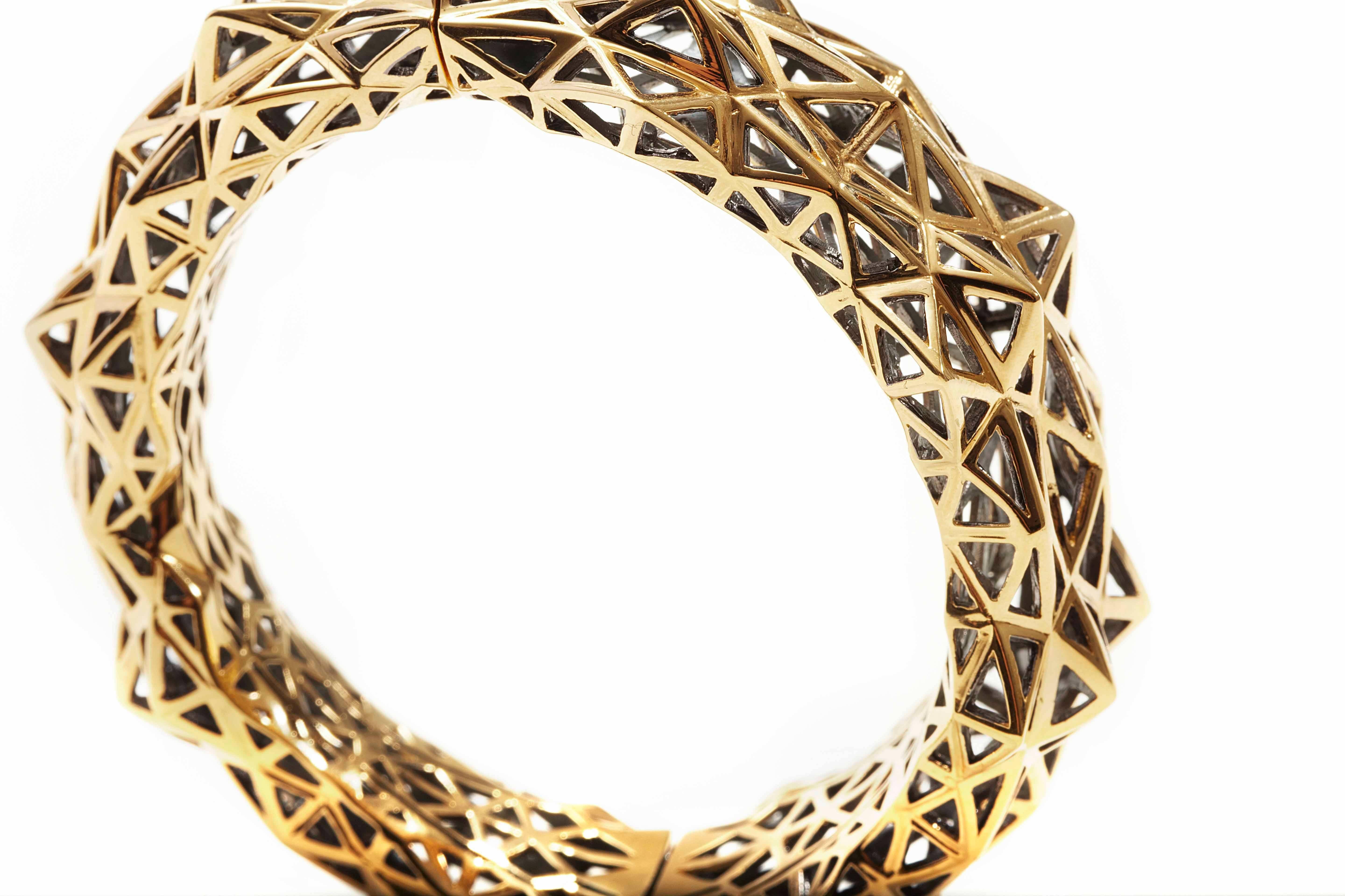 Modern Stellated Gold Bracelet For Sale