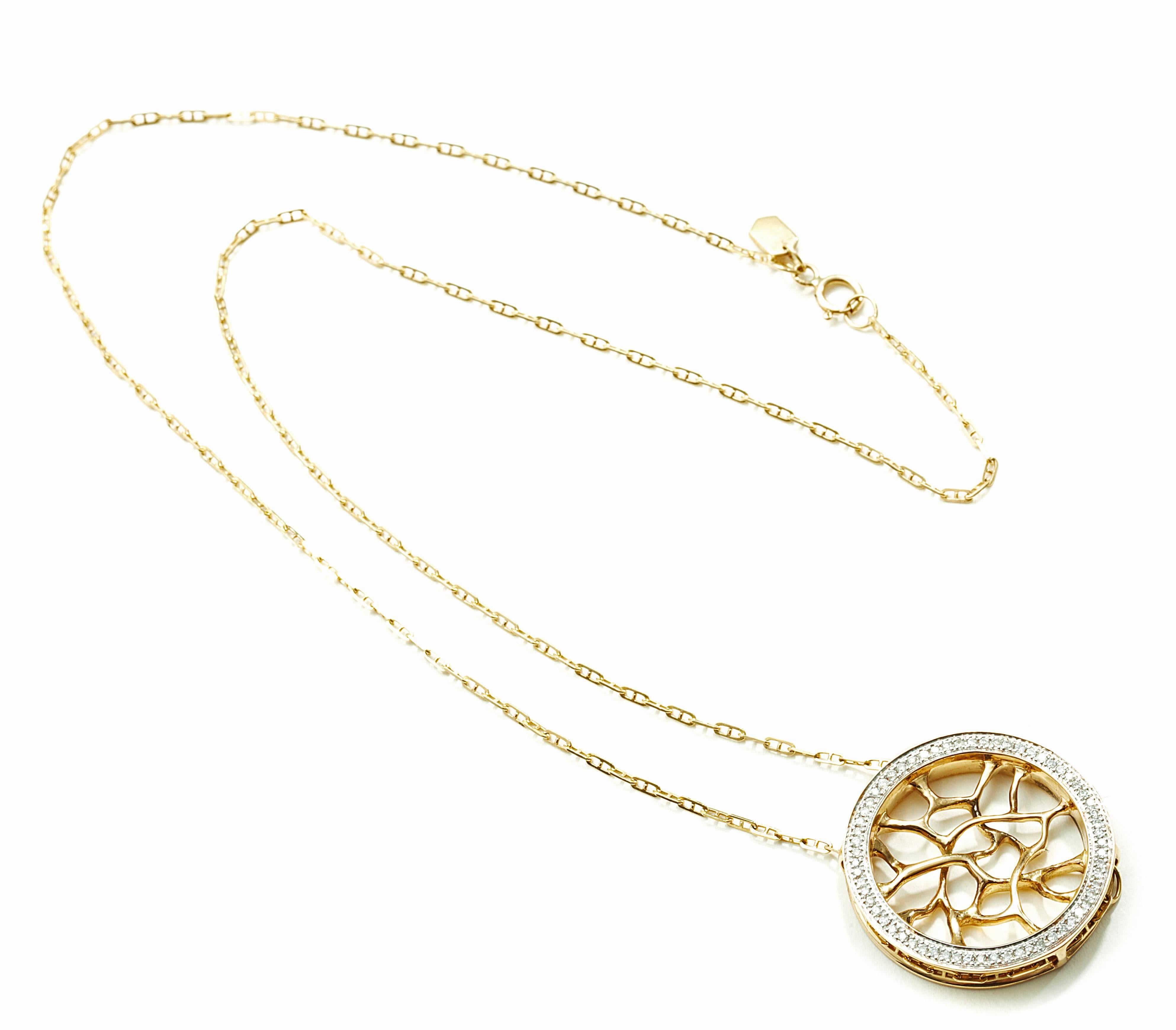 18 Karat Gold und Diamant-Web-Halskette von John Brevard (Moderne) im Angebot