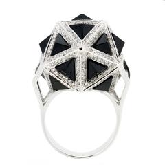 Icoso Black Sapphire Diamond Gold Ring 5