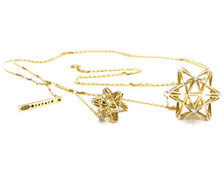 Sacred Star Diamond and 18K Gold Necklace For Sale at 1stDibs
