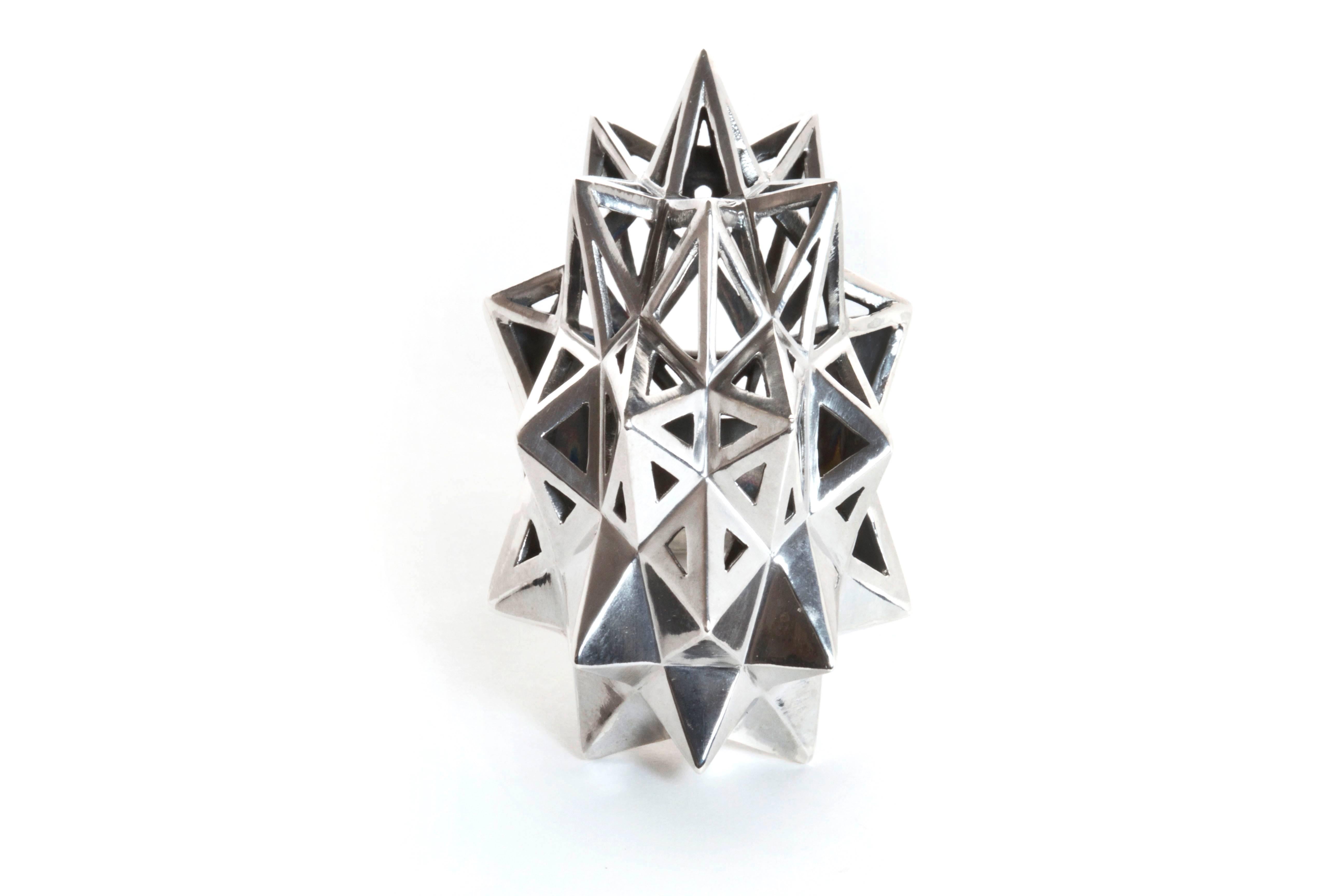 Sterling Silver Stellated Star Ring In New Condition For Sale In Coral Gables, FL