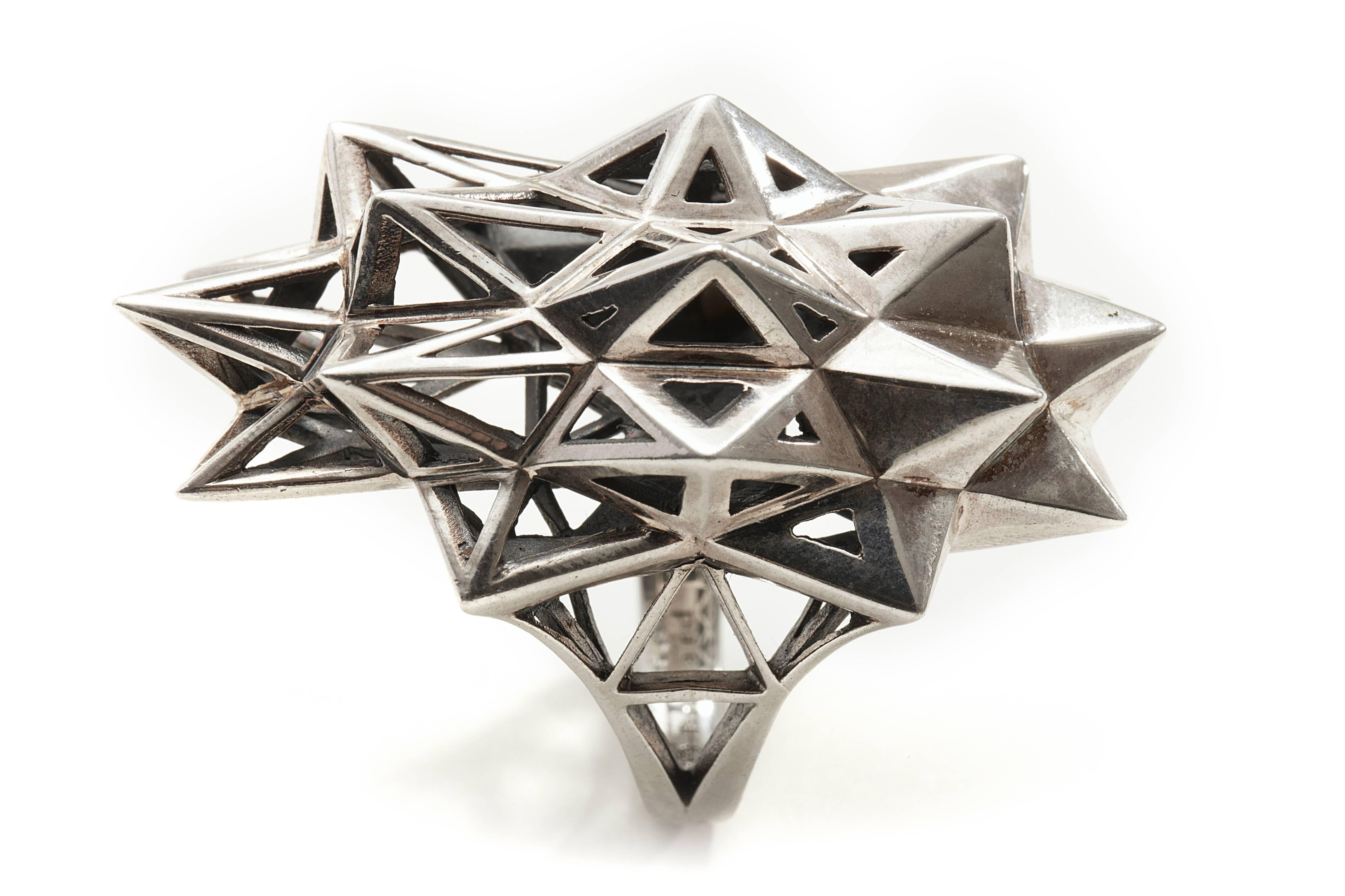 Sterling Silver Stellated Star Ring In New Condition For Sale In Coral Gables, FL