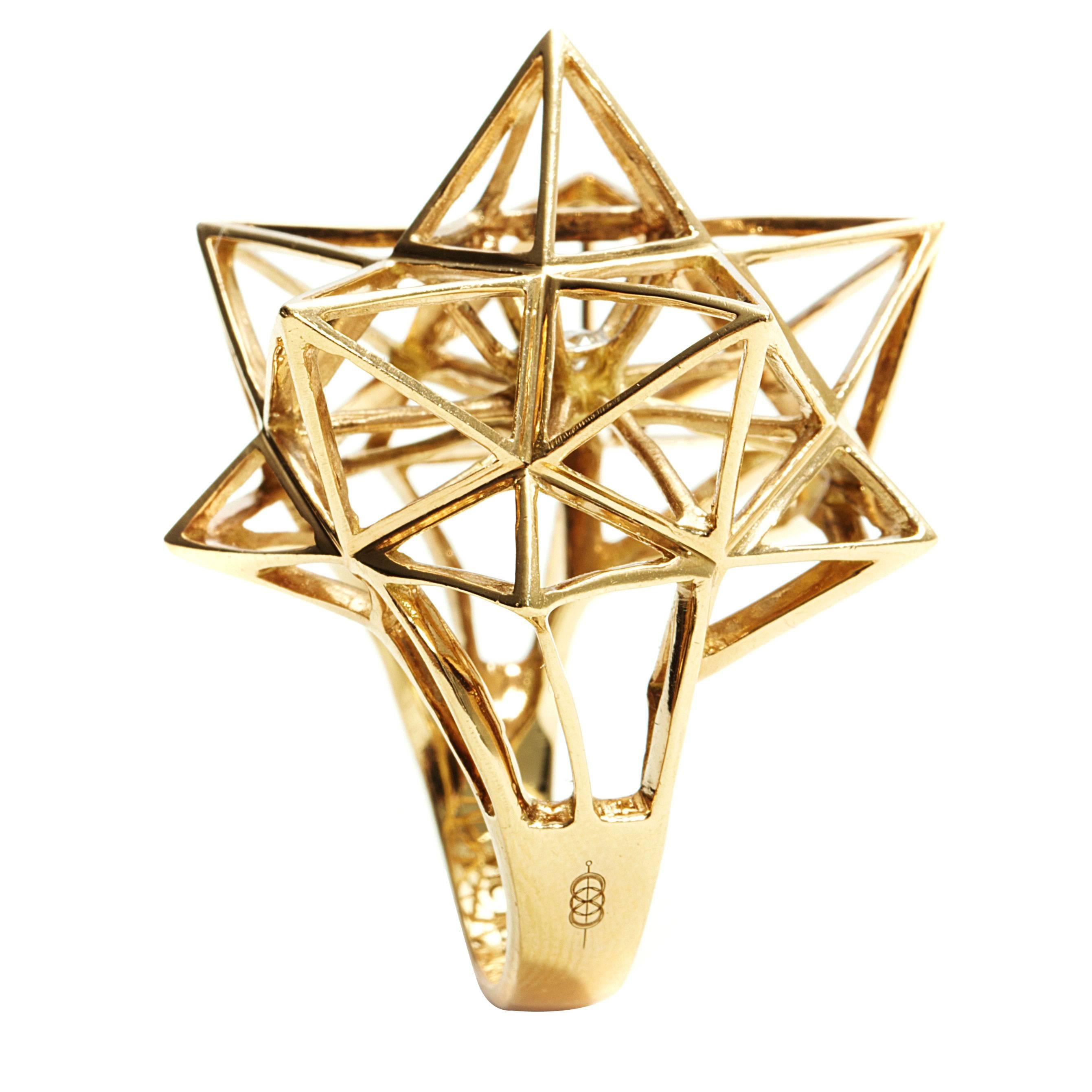 Framework Star Diamond Gold Ring