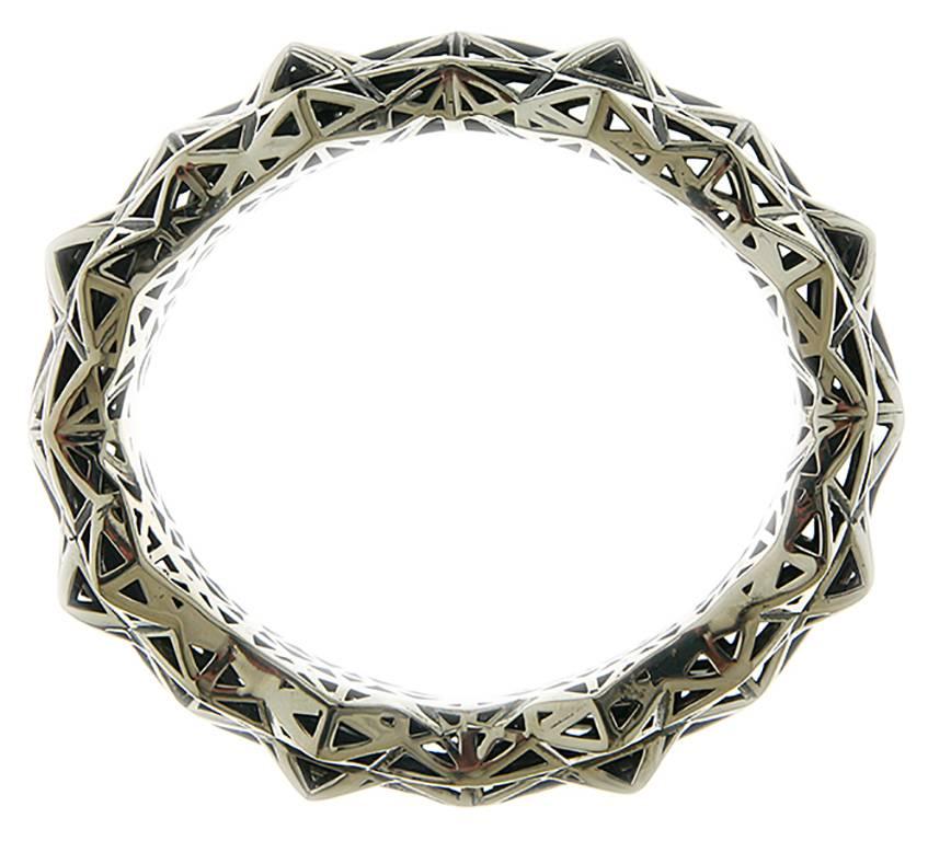 Stellated Sterling Silver Bracelet For Sale 1