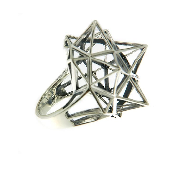 Sterling Silver Framework Star Ring at 1stDibs