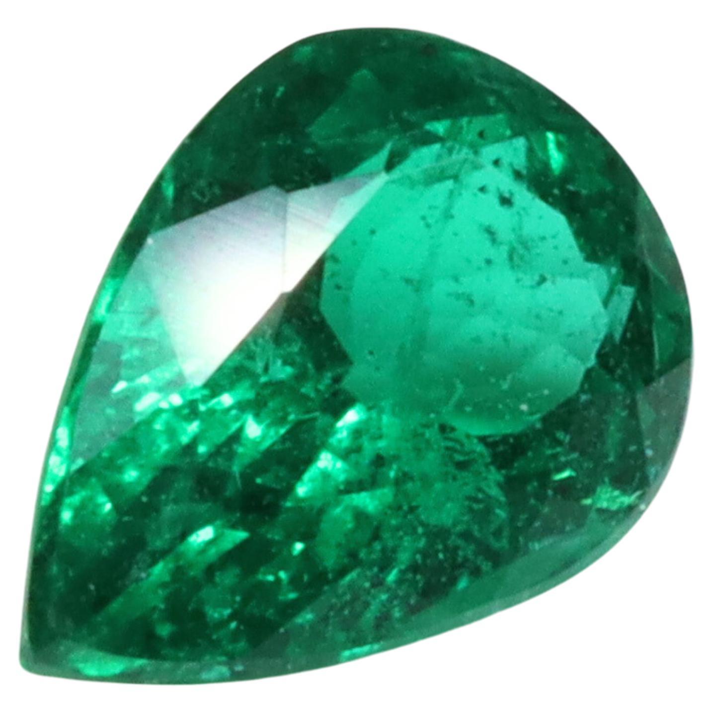 Certified Vivid / Deep Green Emerald - Minor Oil 1.47ct  For Sale