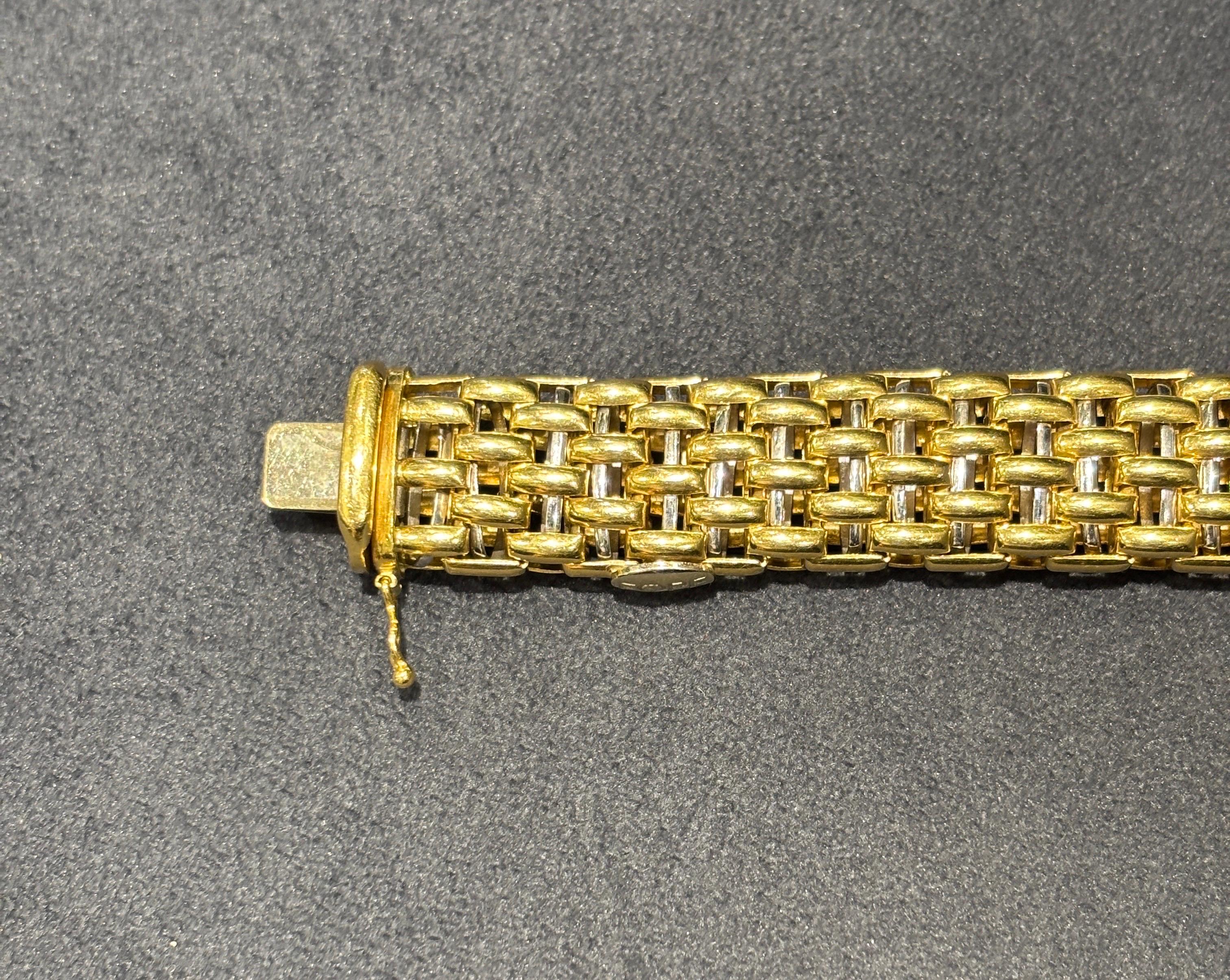Fope 18k gold latticework bracelet, part of set with necklace sold separately For Sale 6