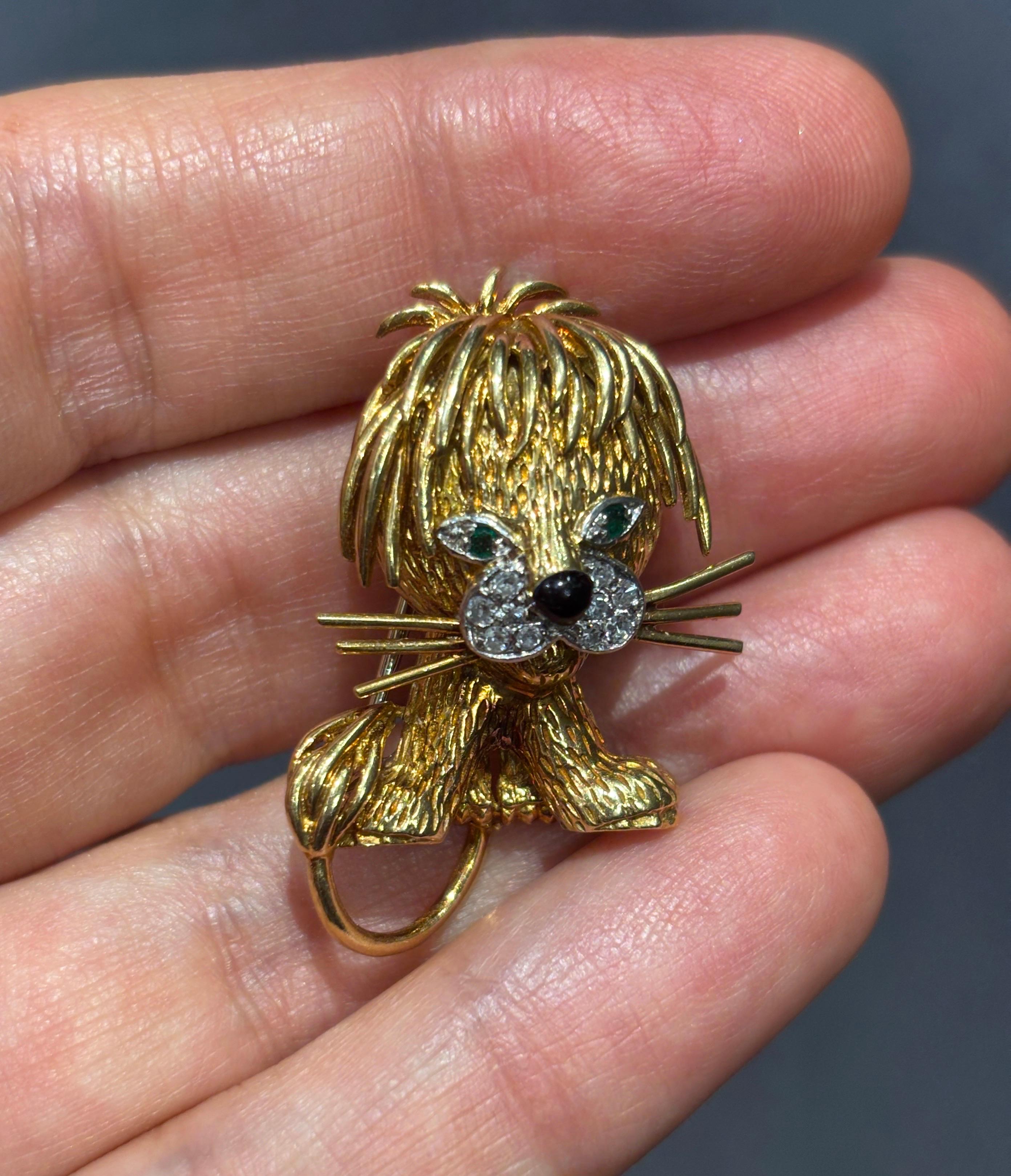 1961 Van Cleef & Arpels Lions Ebouriffes brooch set 5