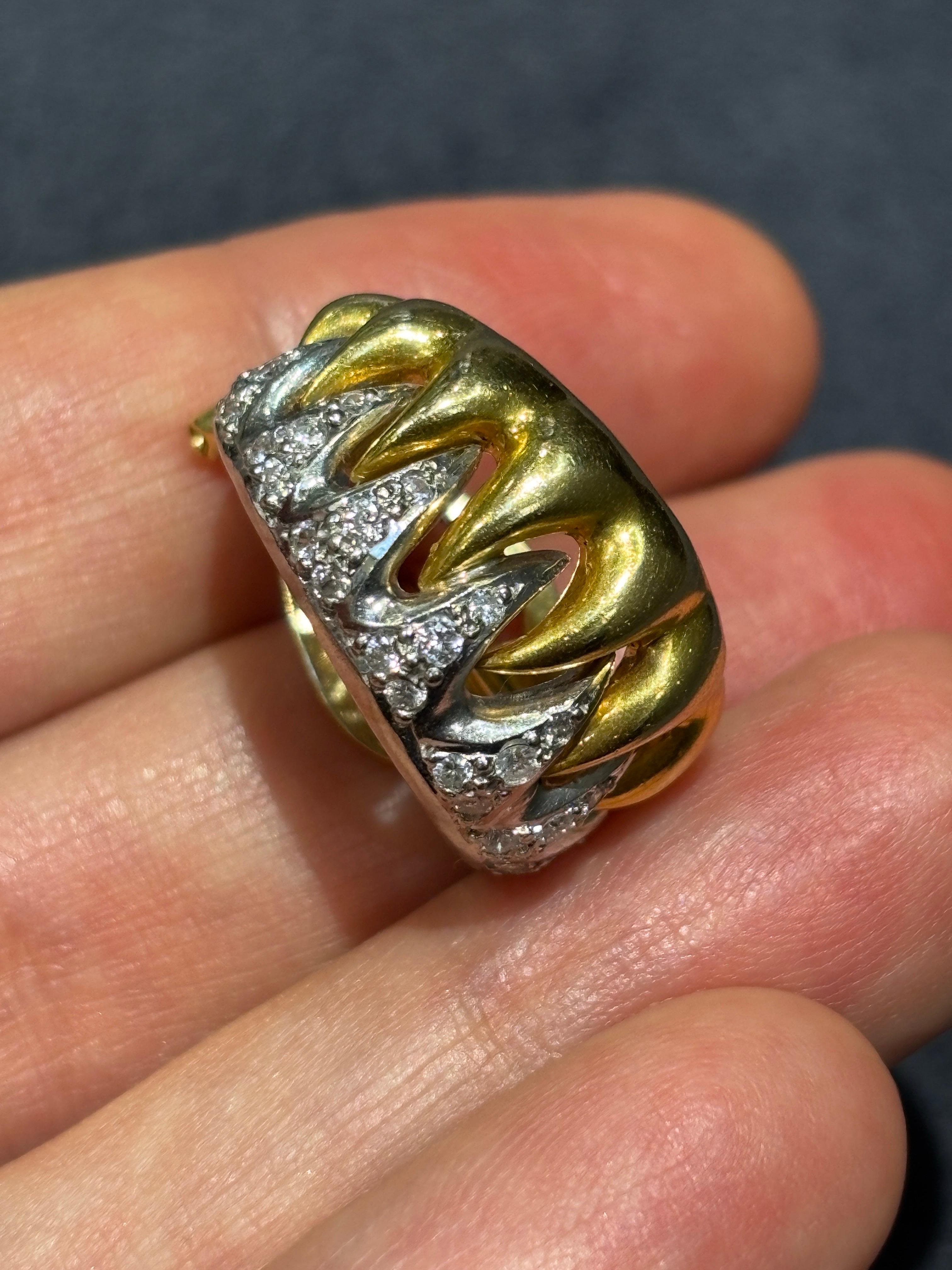 1980's 18k gold and diamond earrings 4