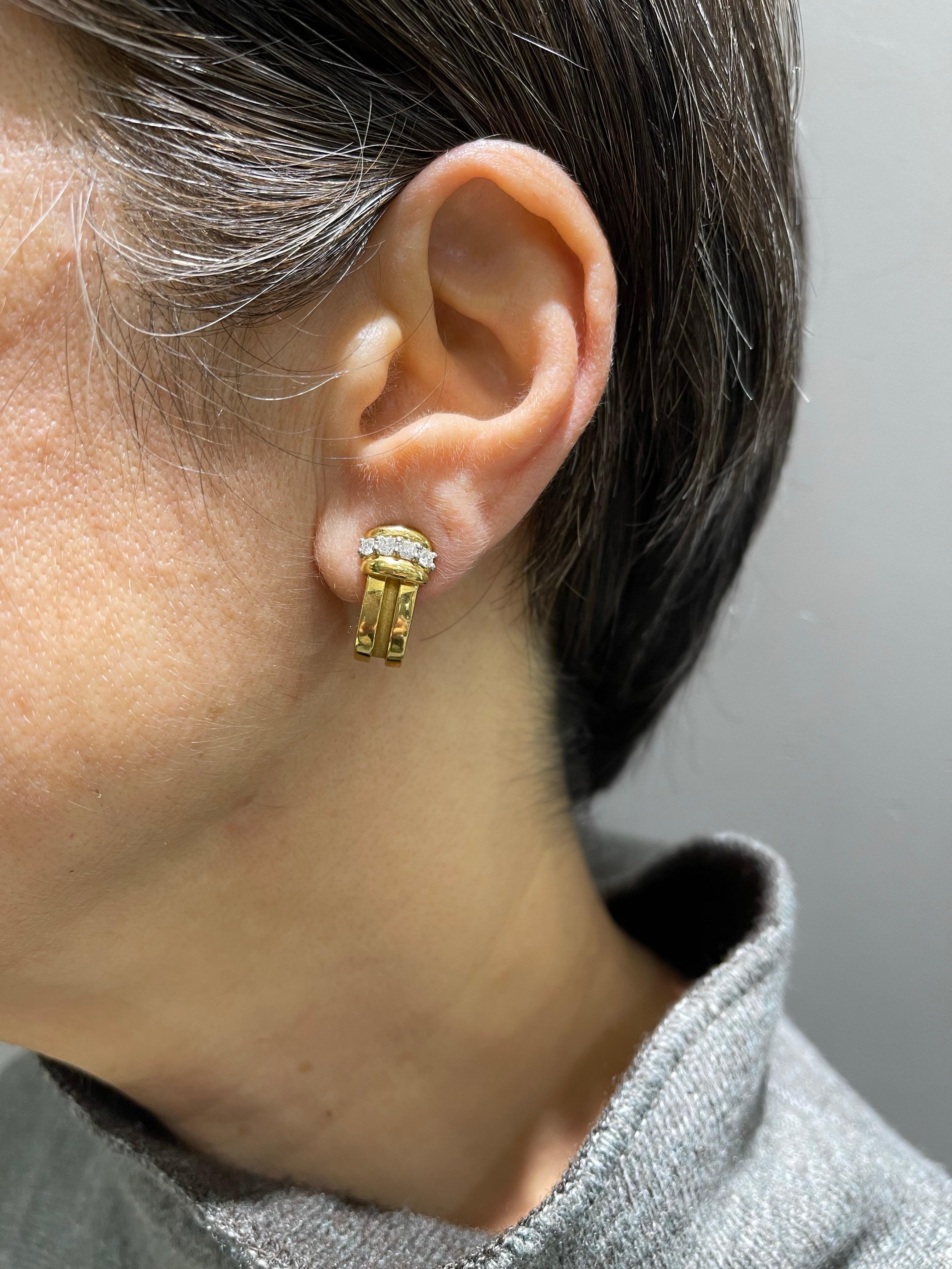 Orecchini in oro 18k e diamanti Tiffany & Co. In condizioni ottime in vendita a London, GB