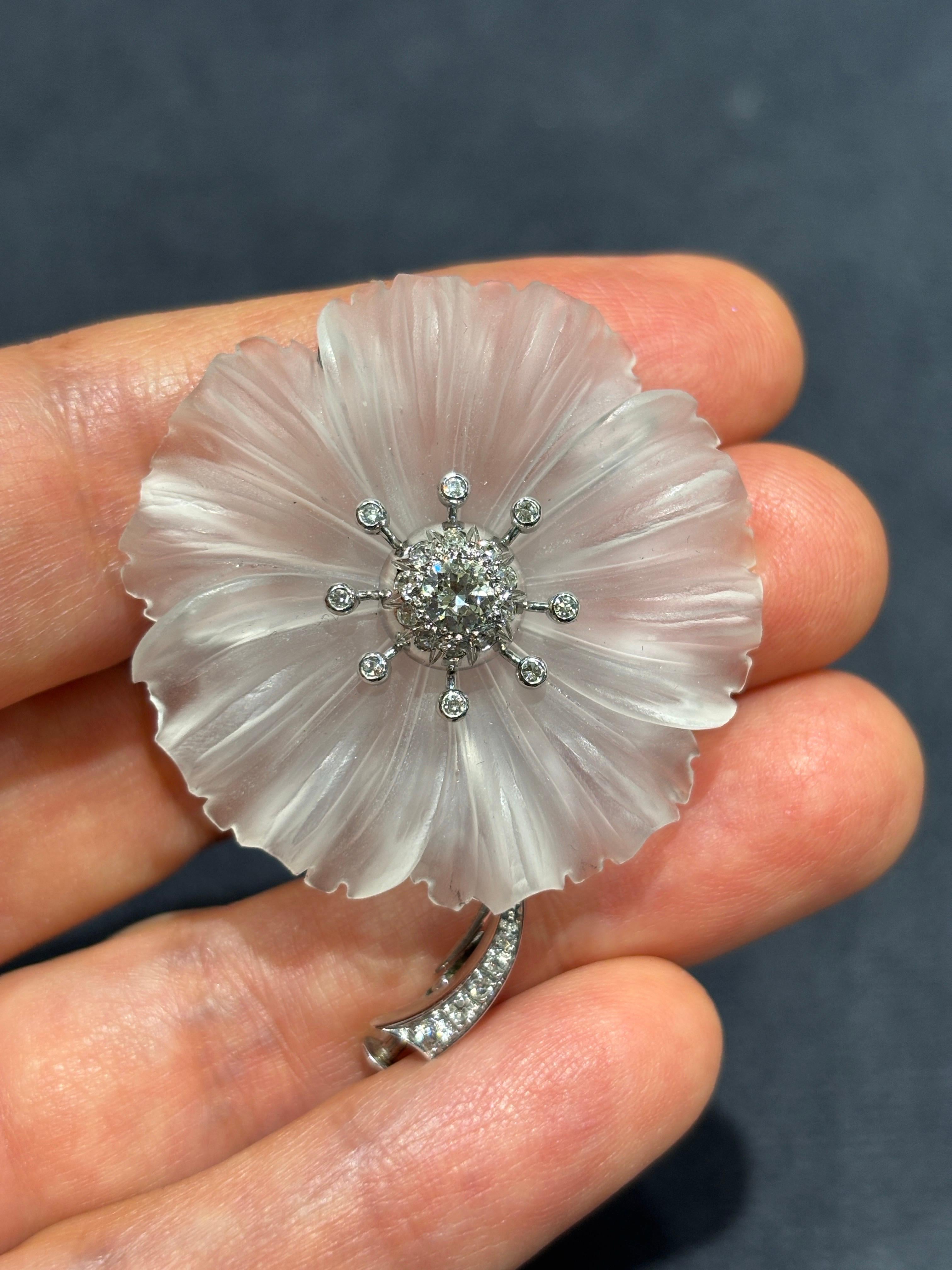 1930s rock crystal and diamond brooch 1