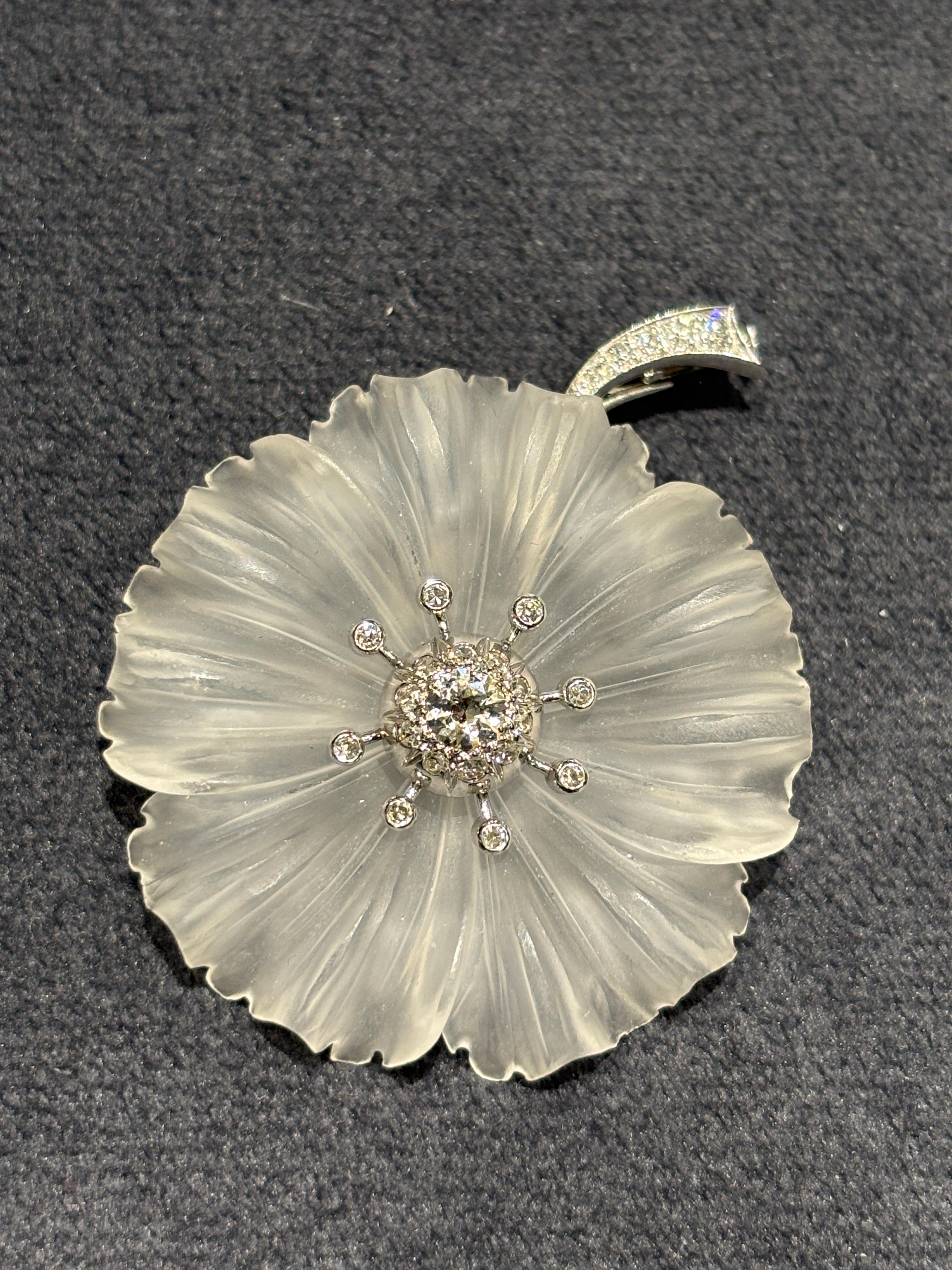 1930s rock crystal and diamond brooch 2