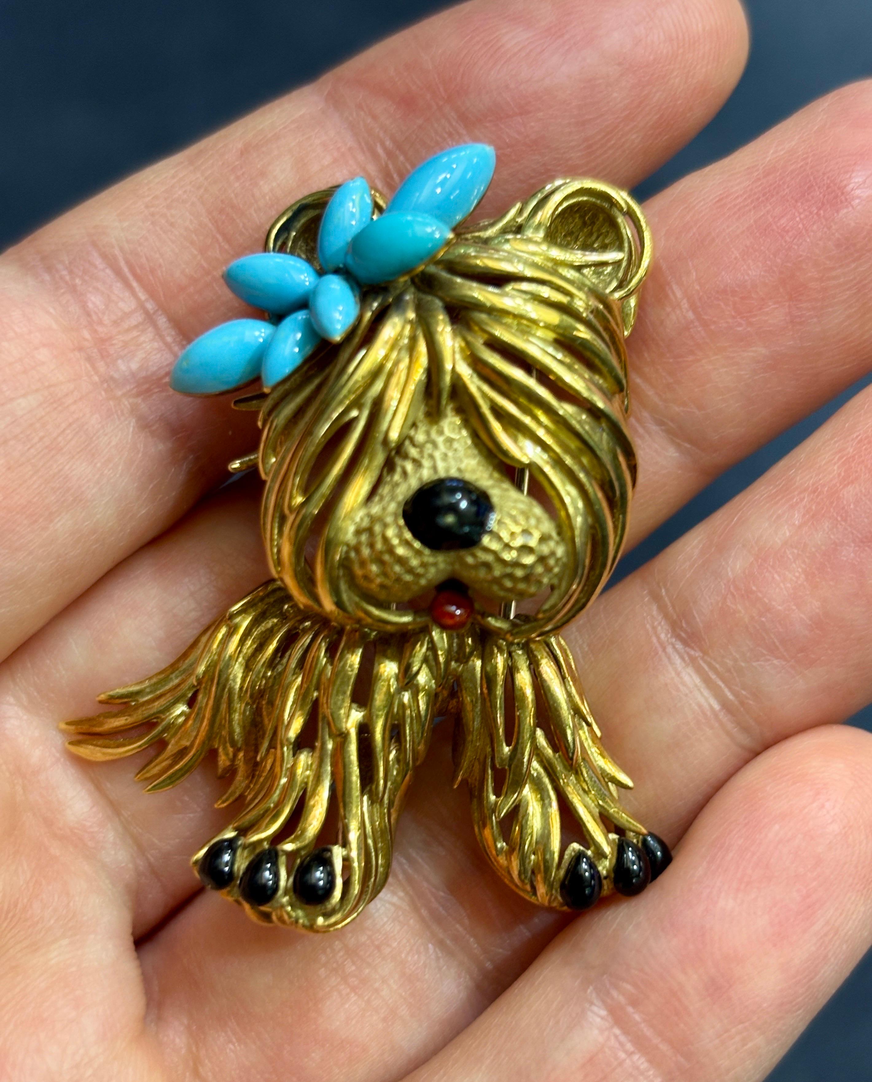 Fred Paris puppy brooch In Good Condition For Sale In London, GB