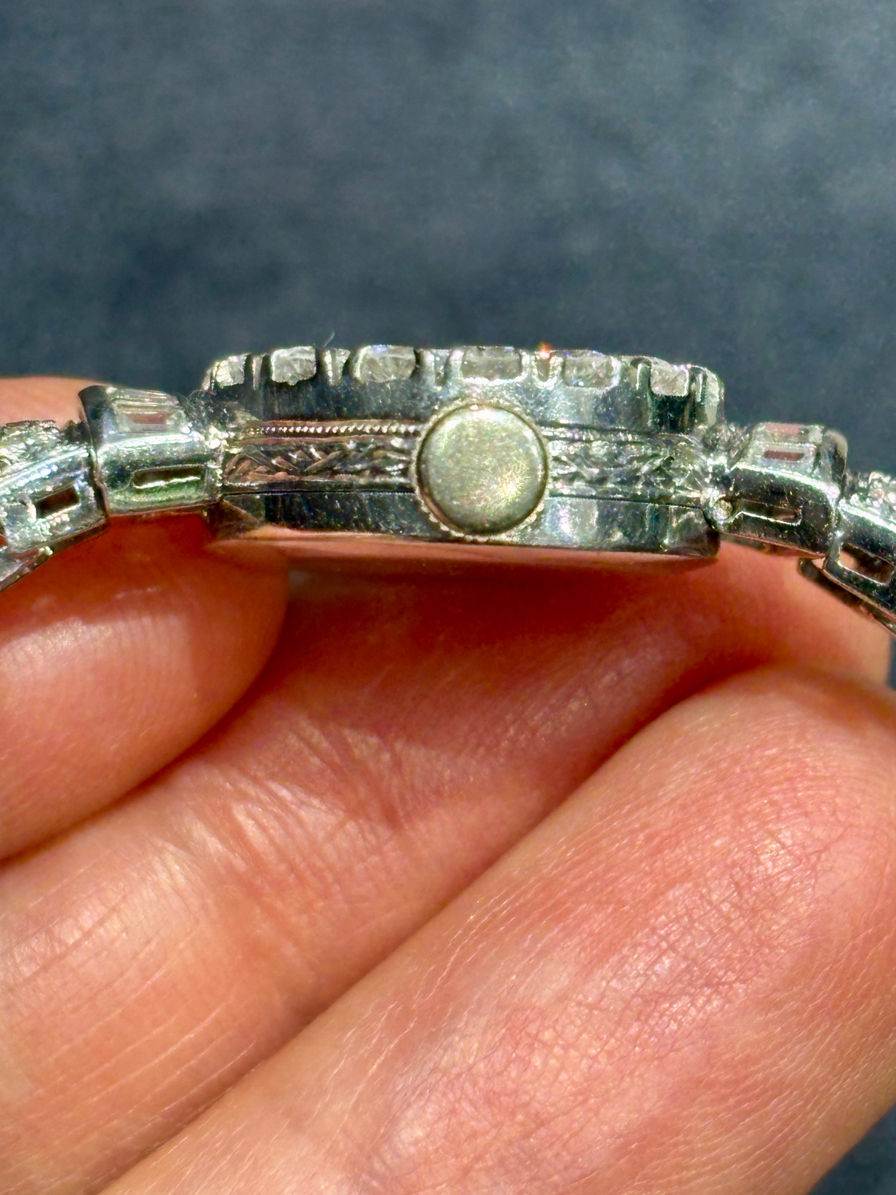 1950s platinum and diamond watch For Sale 1