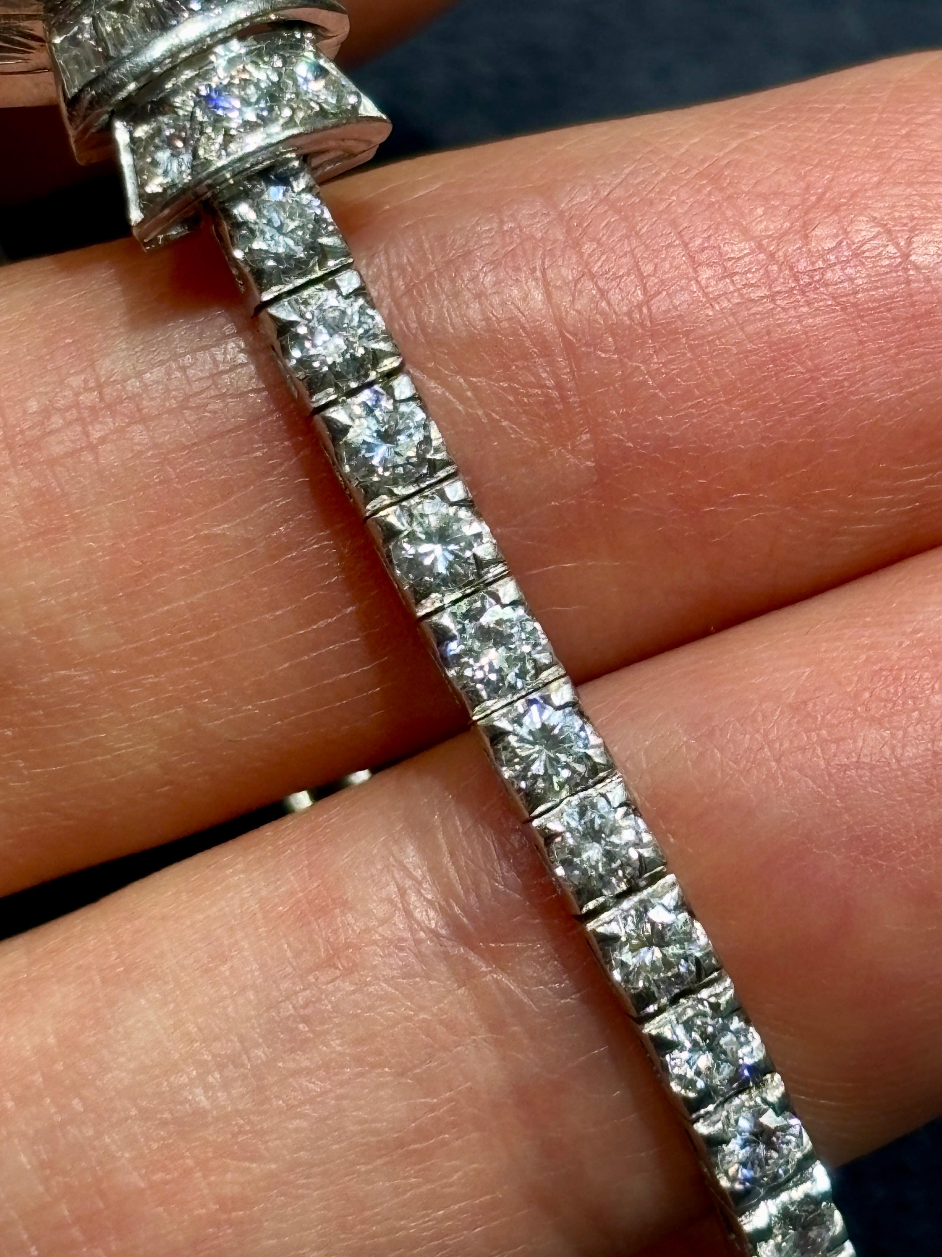 1950s platinum and diamond watch For Sale 2