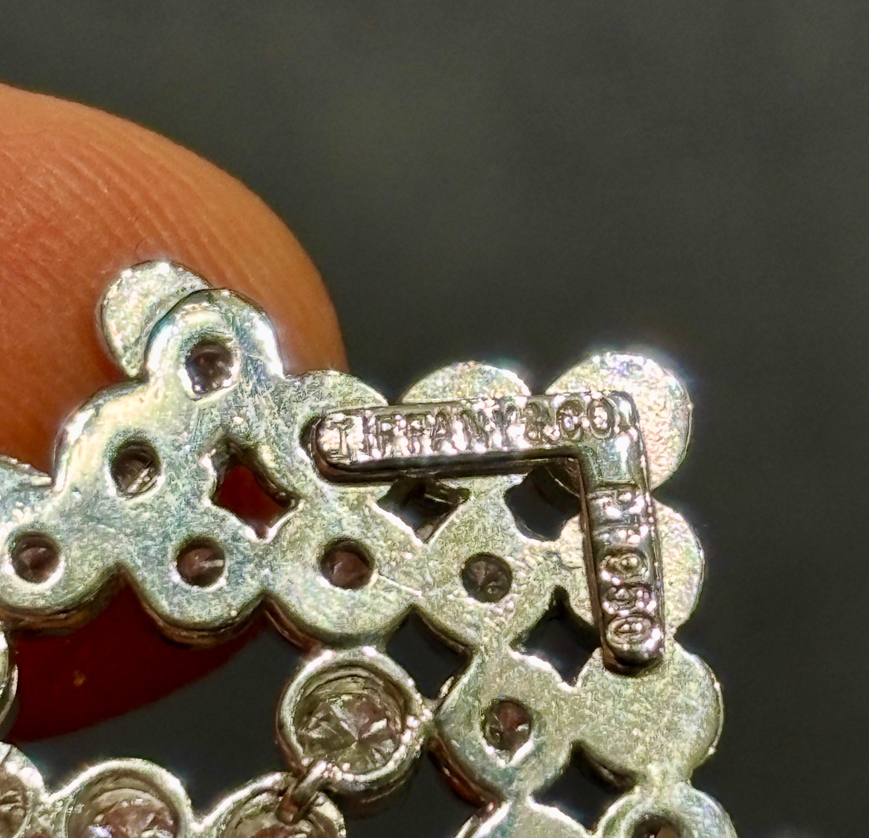 1990s Tiffany & Co platinum and diamond bracelet, part of a set with choker 3