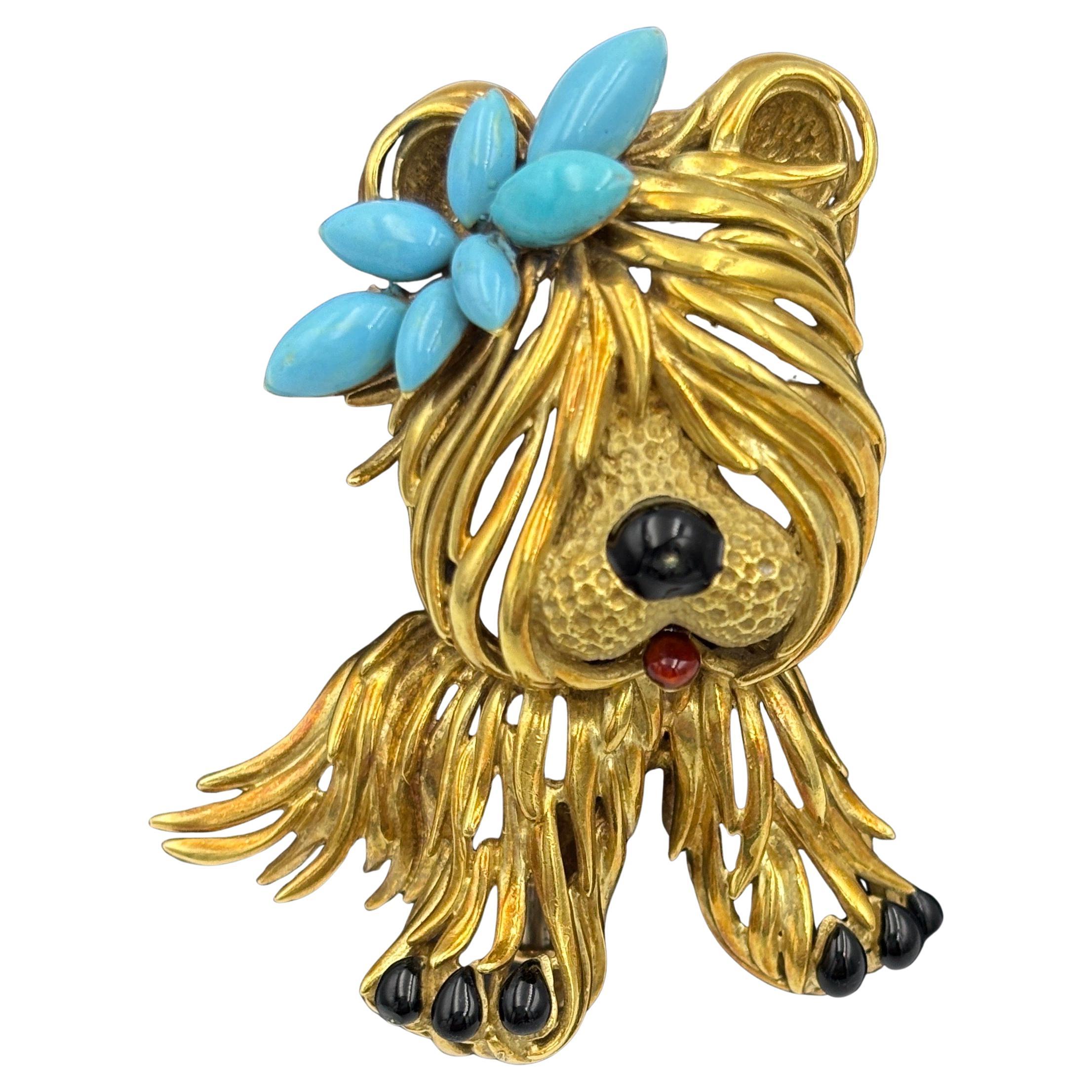 Fred Paris puppy brooch