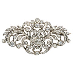 Spilla in oro e argento con diamanti taglio rosa del 1820