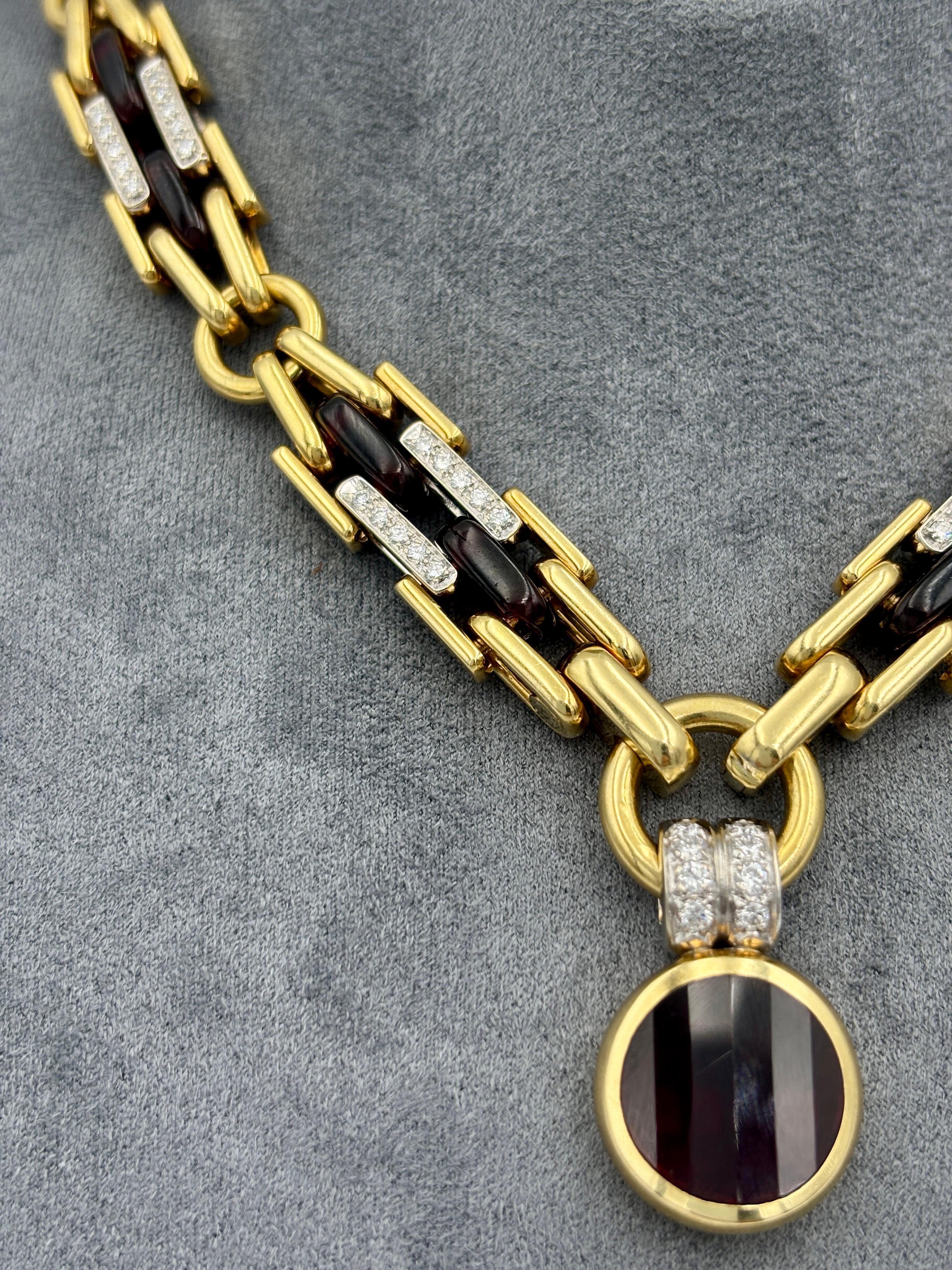 Contemporain Collier avec pendentif en or, diamants et tourmaline Pomellato des années 1980 en vente