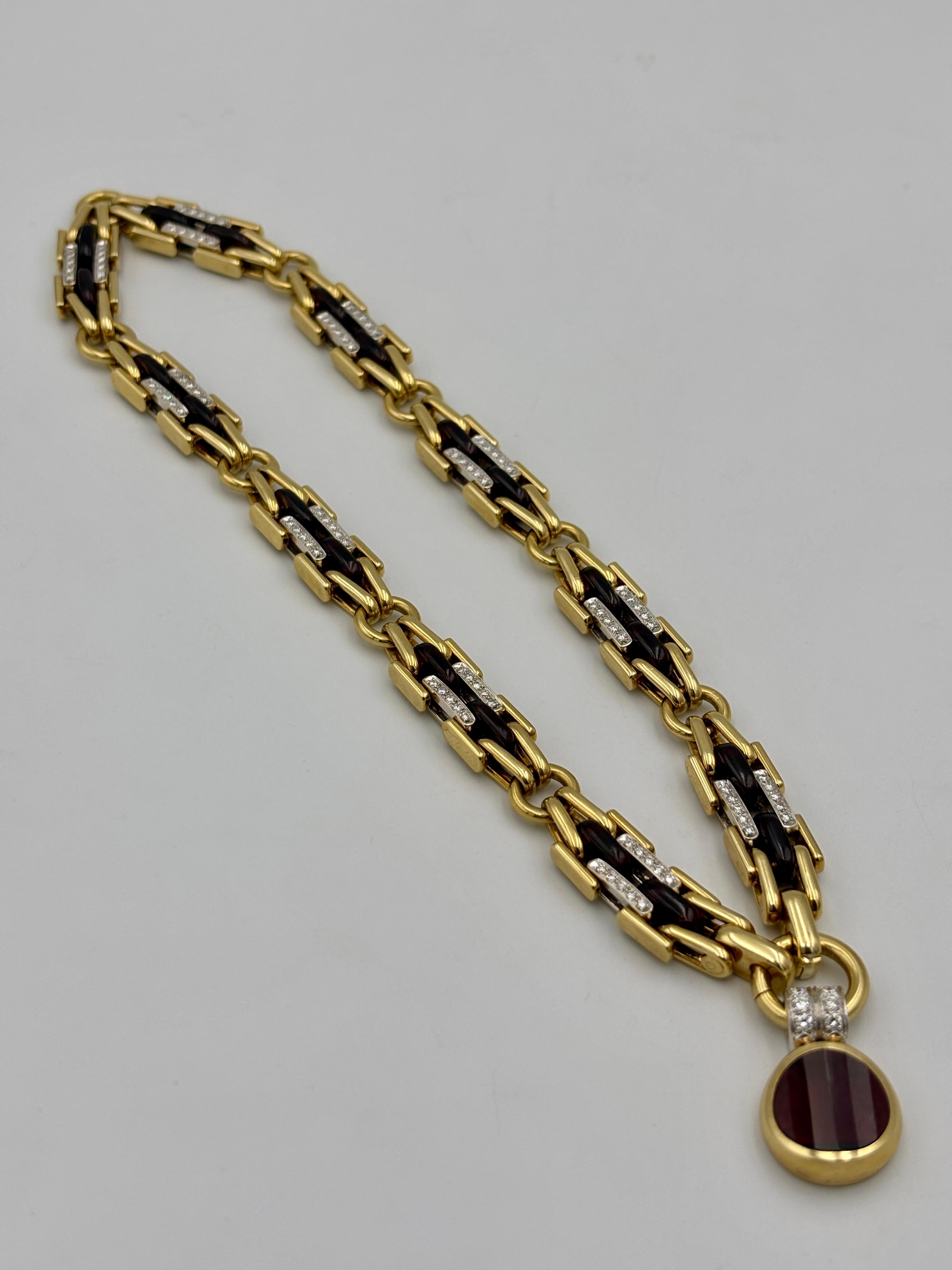 Collier avec pendentif en or, diamants et tourmaline Pomellato des années 1980 Bon état - En vente à London, GB