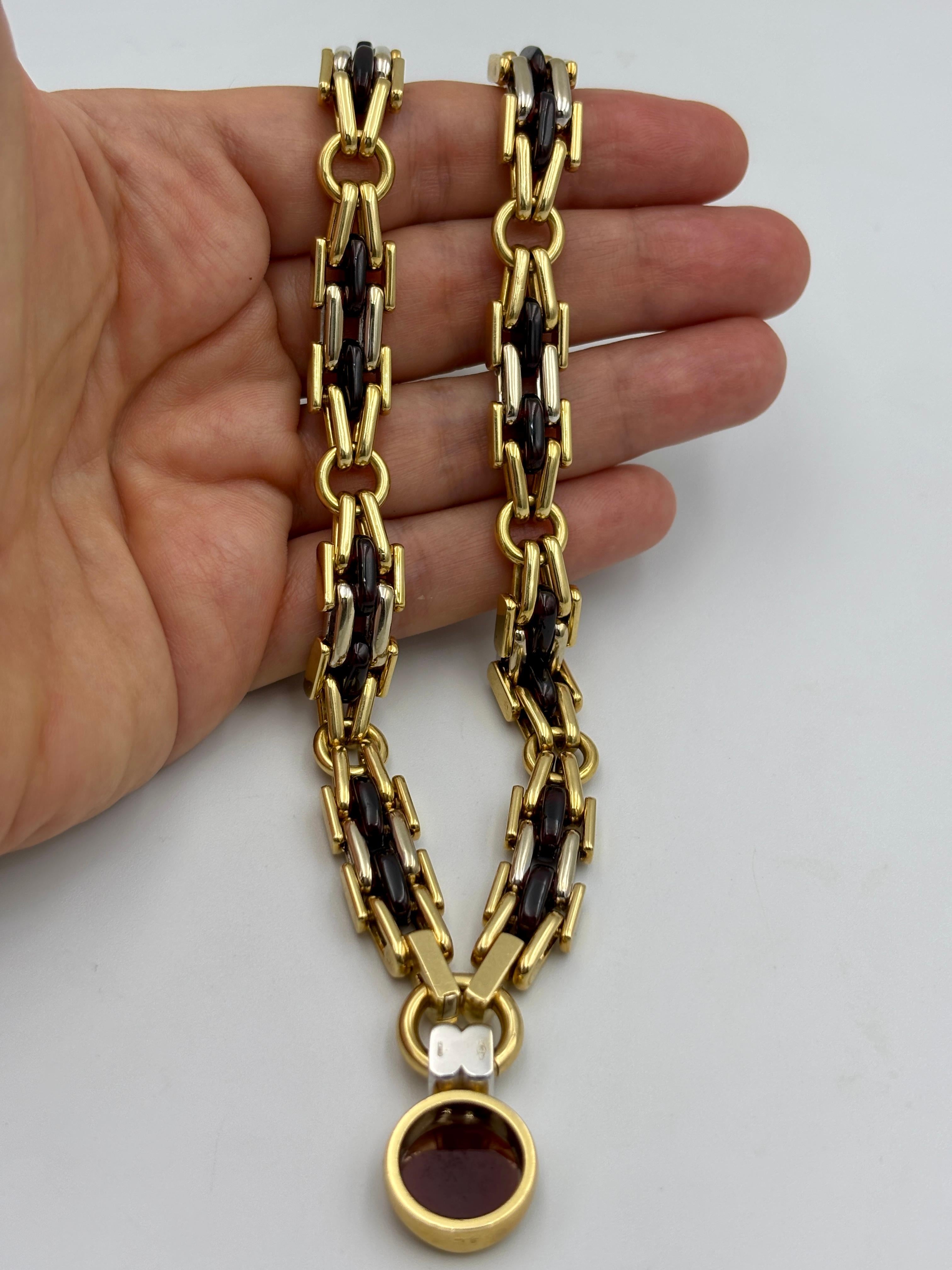 Collier avec pendentif en or, diamants et tourmaline Pomellato des années 1980 en vente 3