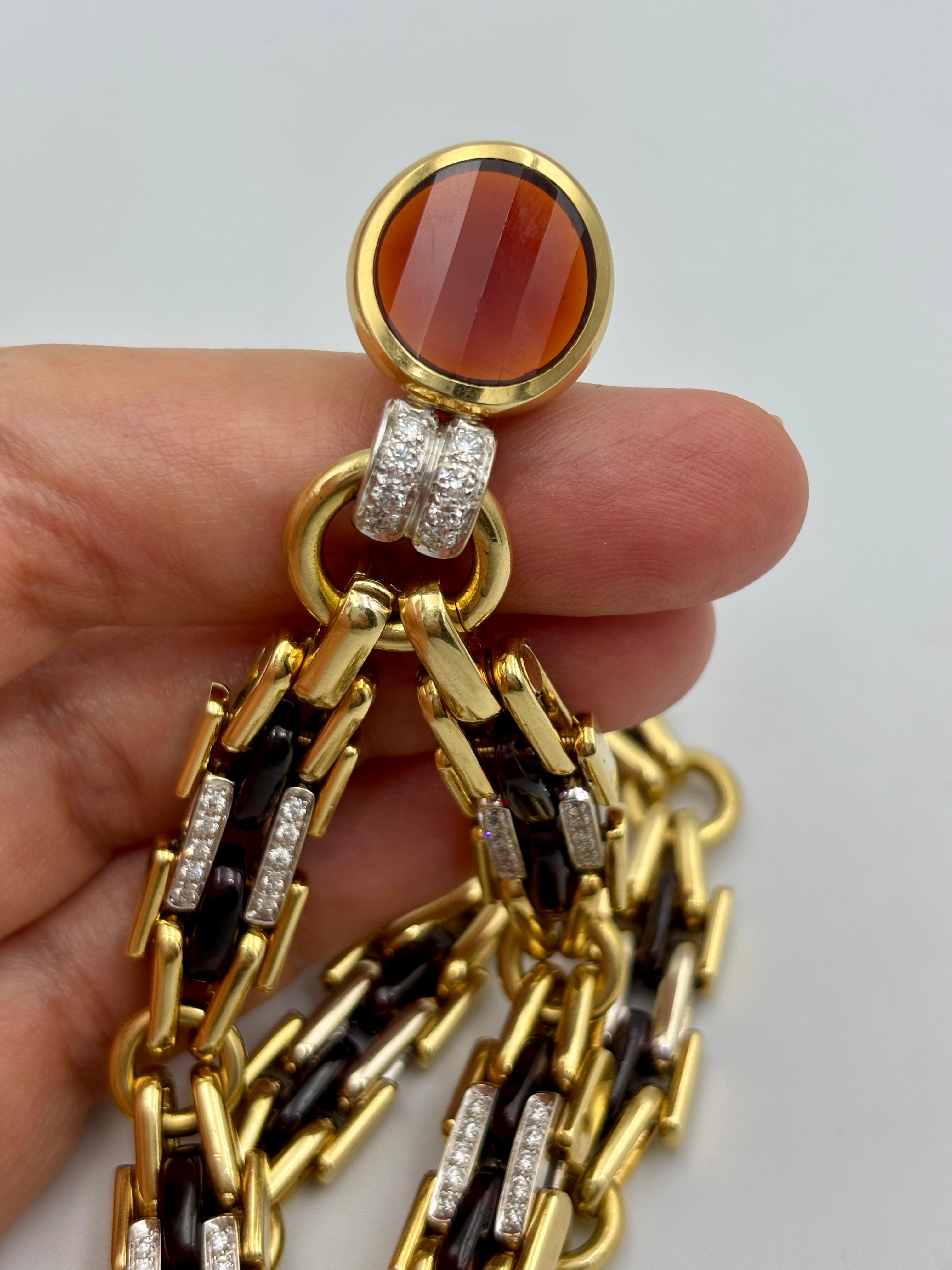 Collier avec pendentif en or, diamants et tourmaline Pomellato des années 1980 en vente 4