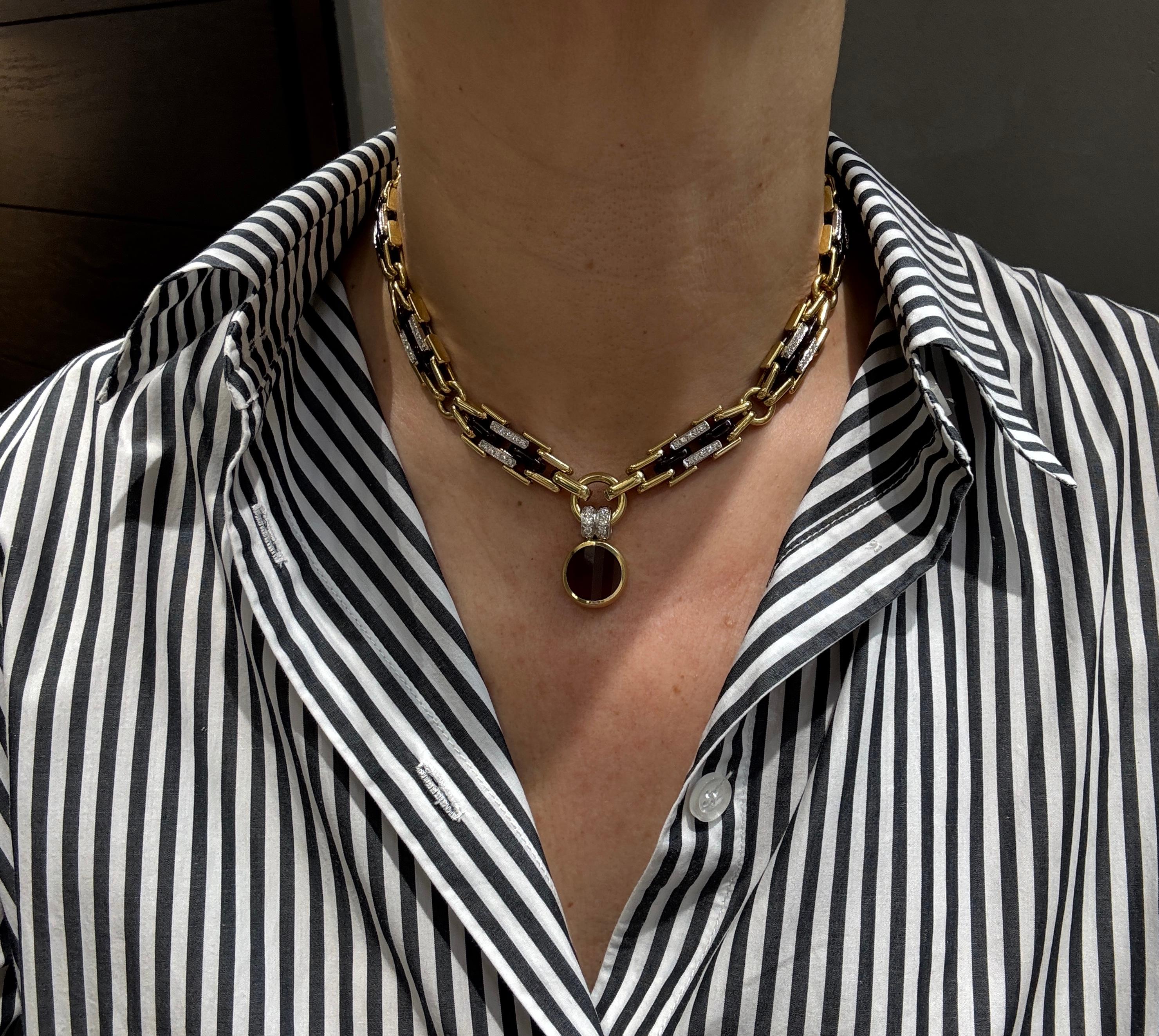 Collier avec pendentif en or, diamants et tourmaline Pomellato des années 1980 en vente 6