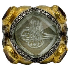 Sevan Bıçakçı Cocktailring aus 18 Karat Gold, Silber, Bergkristall und Diamanten