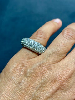 Chaumet White Gold and Pave Diamond Pinky Ring, Circa 1980