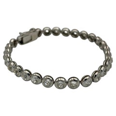 18k White Gold Tennis Bracelet with Approximately 6c Old Mine Cut Diamonds