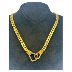 Bulgari 18k Yellow Gold Link Chain Necklace with a Zipper Shaped Clasp