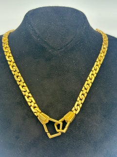 Bulgari 18k Yellow Gold Link Chain Necklace with a Zipper Shaped Clasp