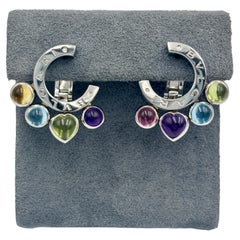 Orecchini Bulgari Allegra in oro bianco 18 carati con pietre preziose multicolori