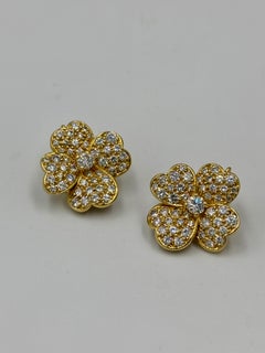 VCA Cosmos 18k Yellow Gold and Diamond Brooch and Earring Set, Circa 1980
