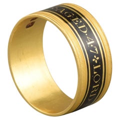 Georgian 22K Enamel Memorial Ring for Lord St. John, 1805, Important Maker