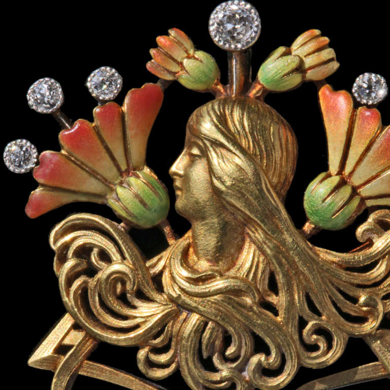 PLISSON & HARTZ Art Nouveau Pendant/ Brooch 4