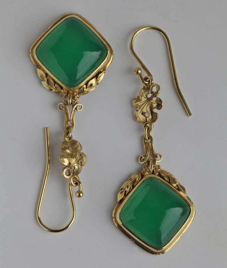 Beautiful American Arts and Crafts earrings by Edward Oakes. Provenance: The artist's family.