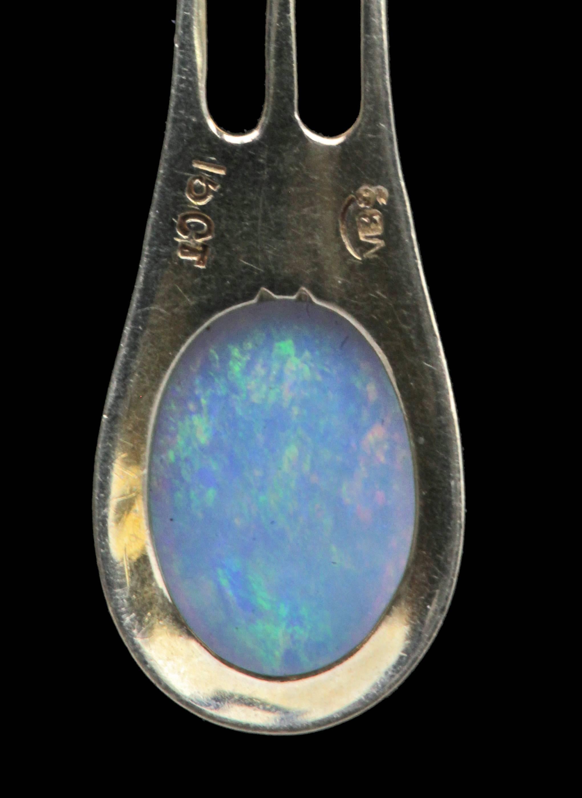 Murrle Bennett & Co. Art Nouveau Opal Gold Necklace In Good Condition In London, GB