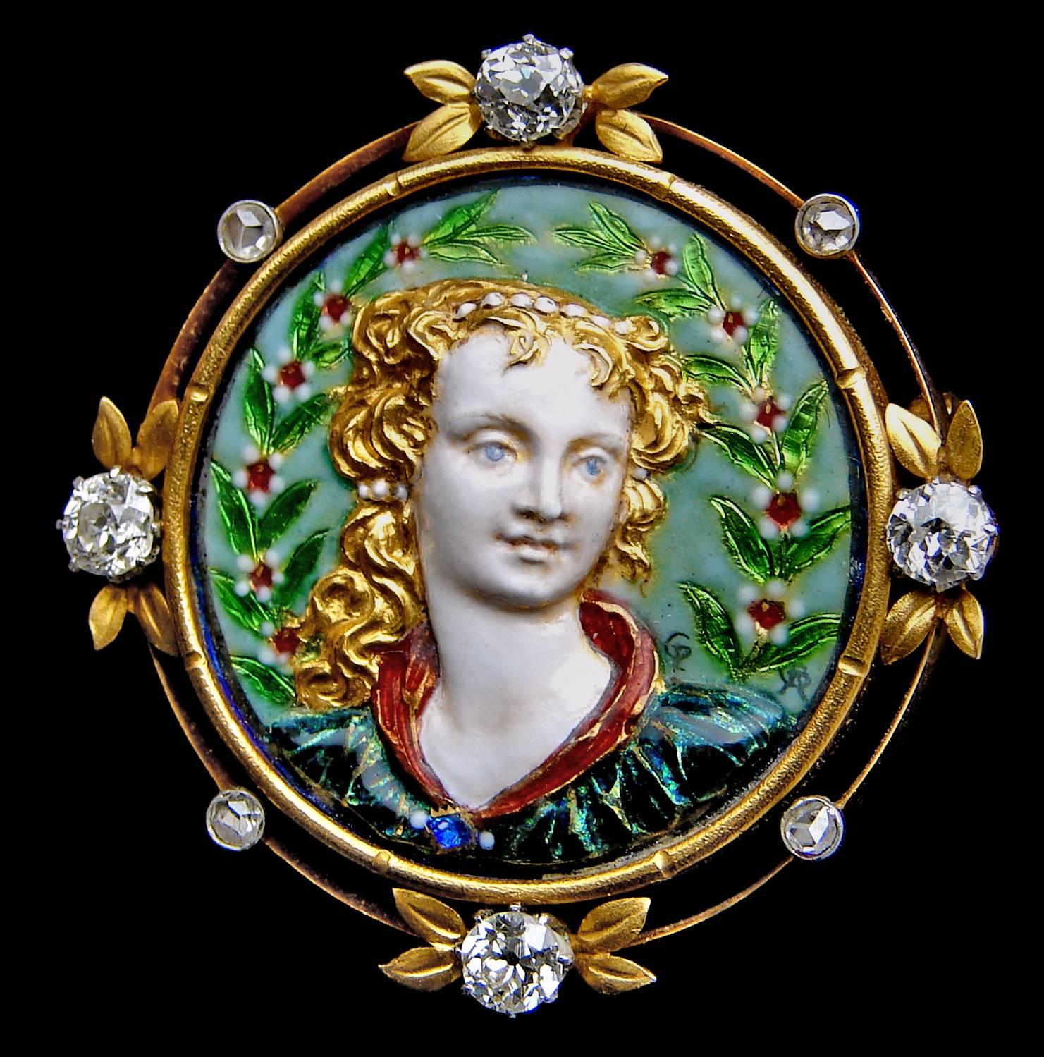 Paul Victor Grandhomme and Alfred Jean Garnier Superb Renaissance Revival Brooch In Good Condition In London, GB