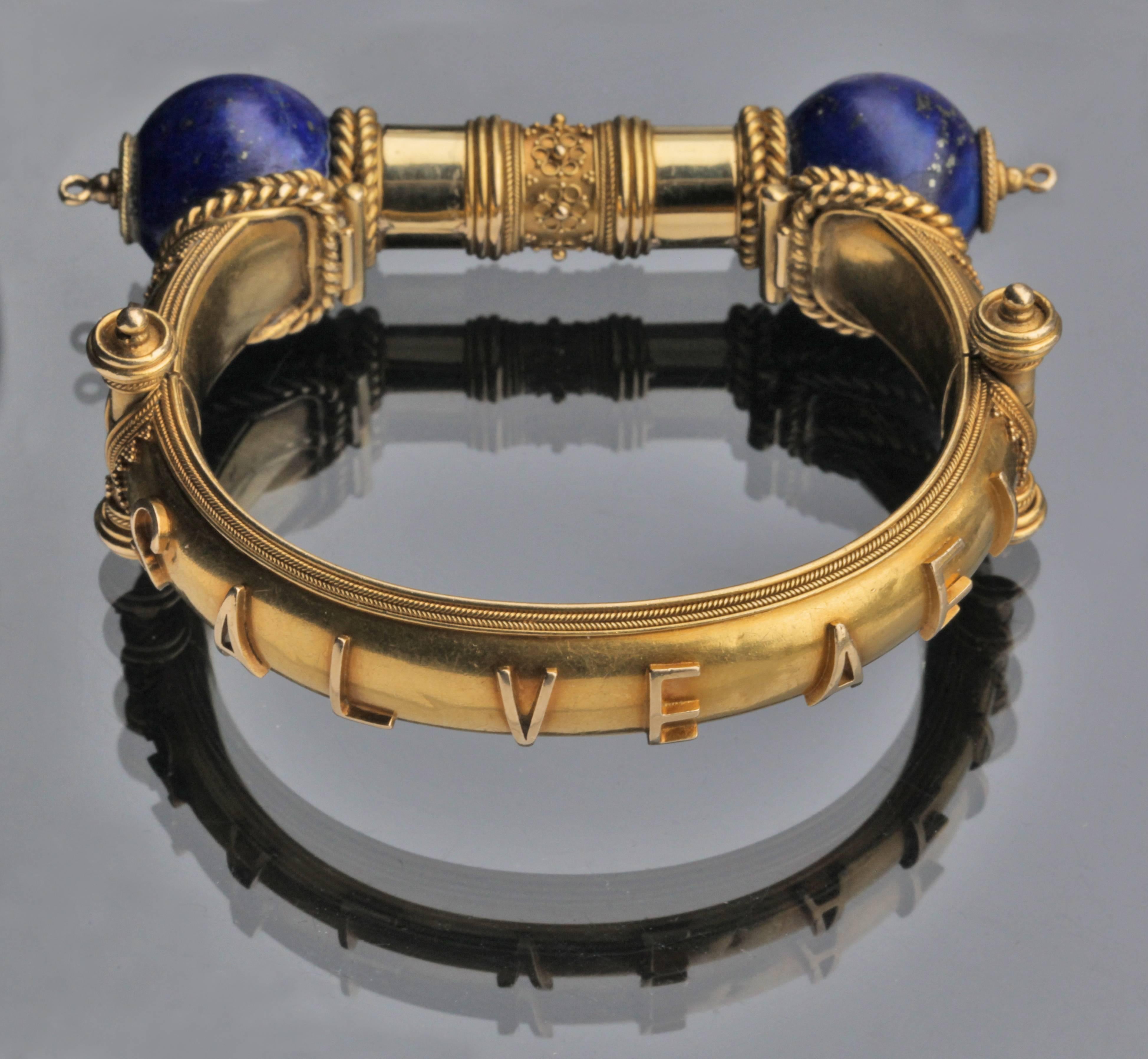 Victorian Etruscan Revival Bangle In Excellent Condition In London, GB