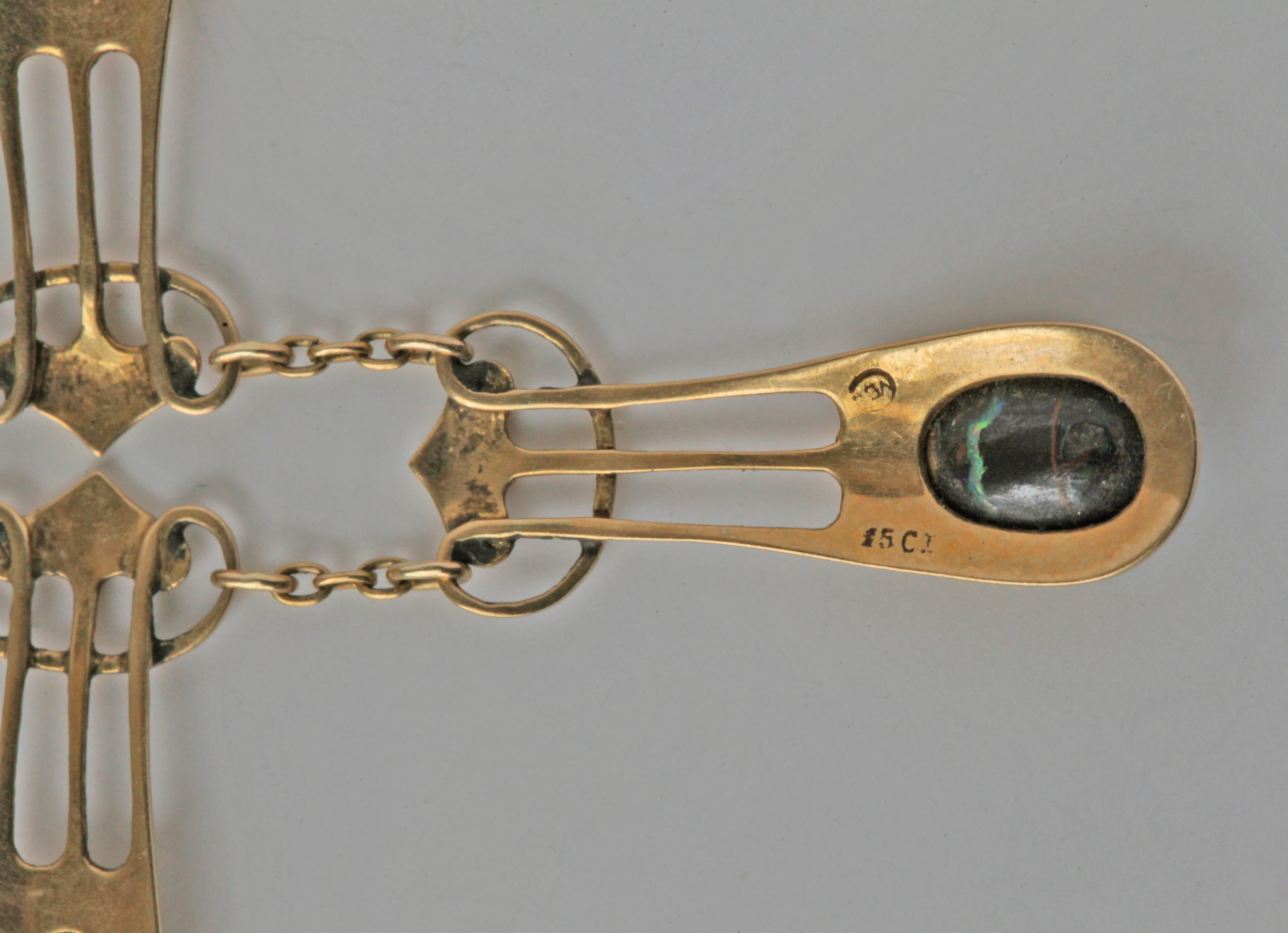 Women's Murrle Bennett & Co Gold Opal Art Nouveau Necklace