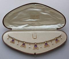 Archibald Knox Liberty & Co Amethyst Gold Necklace