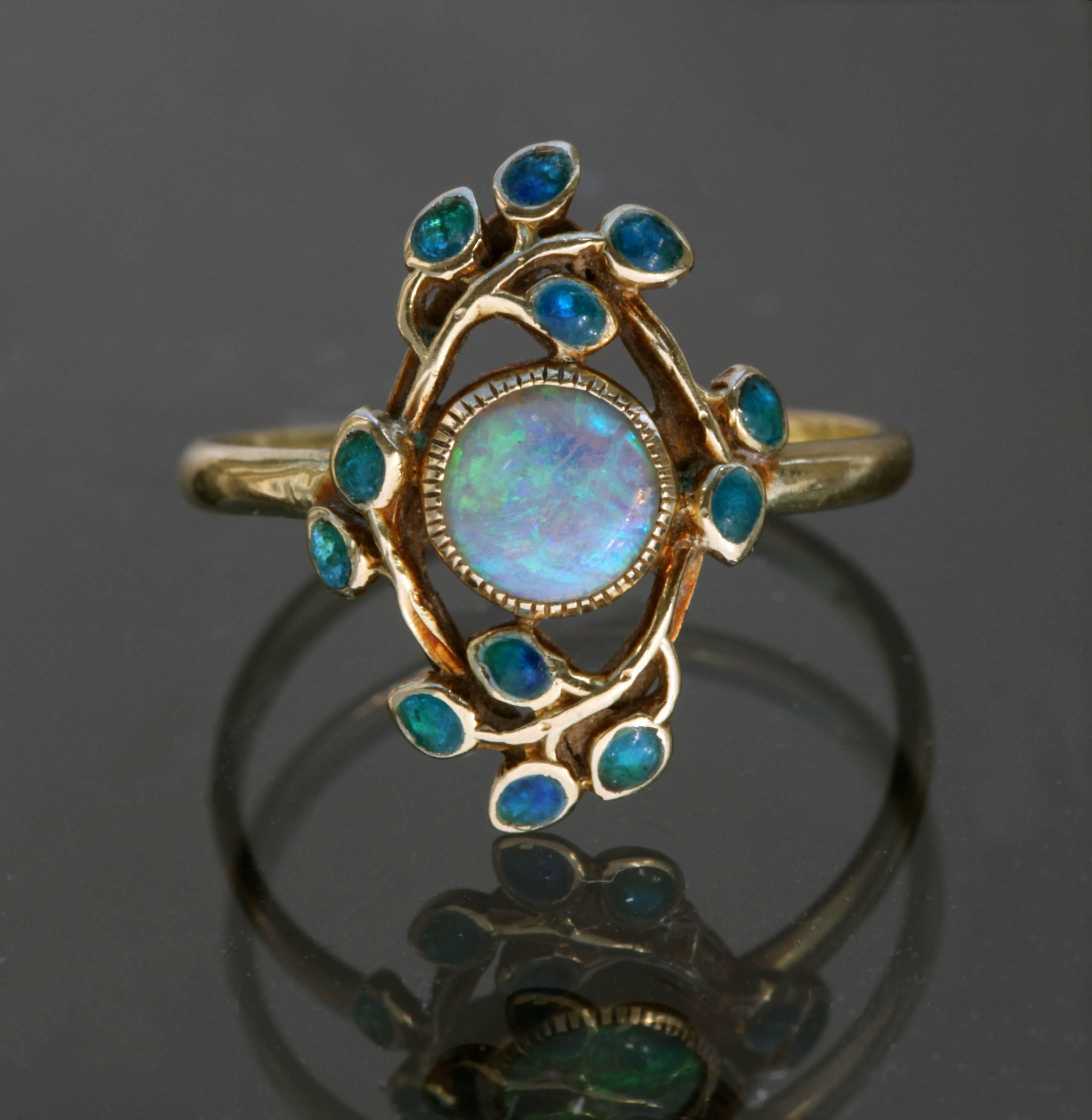 Jessie M. King Liberty and Co Gold Opal and Enamel Ring at 1stDibs ...