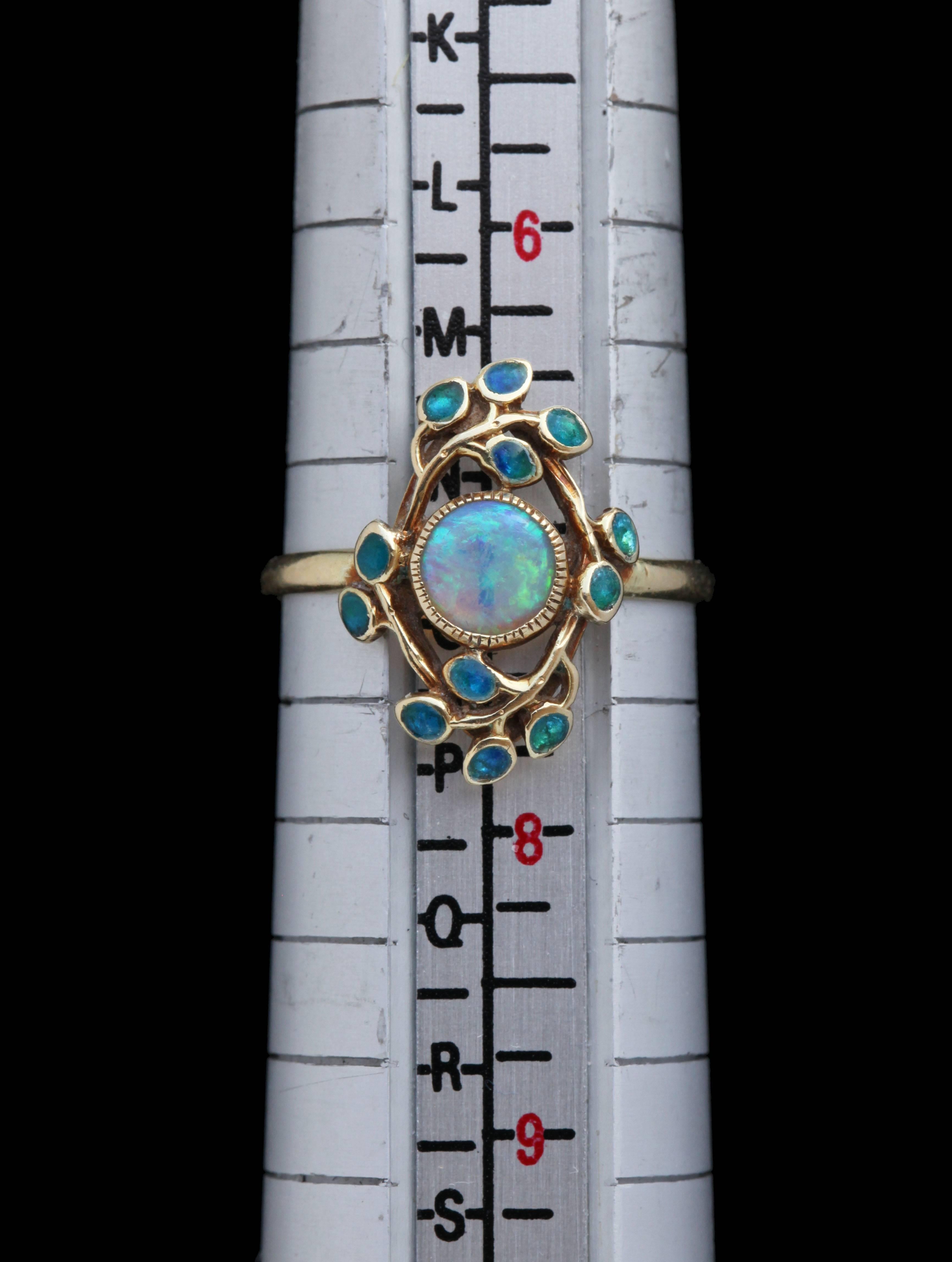 Jessie M. King Liberty & Co Gold Opal and Enamel Ring 3